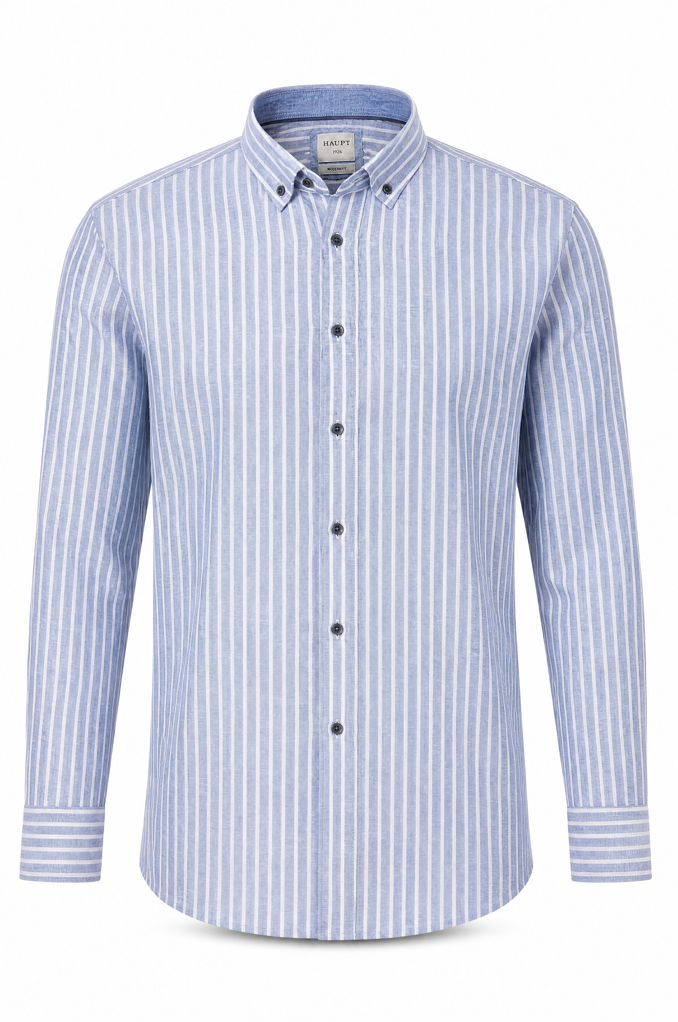 Leinen Sommer Herrenhemd blau weiß gestreift maritimer Look