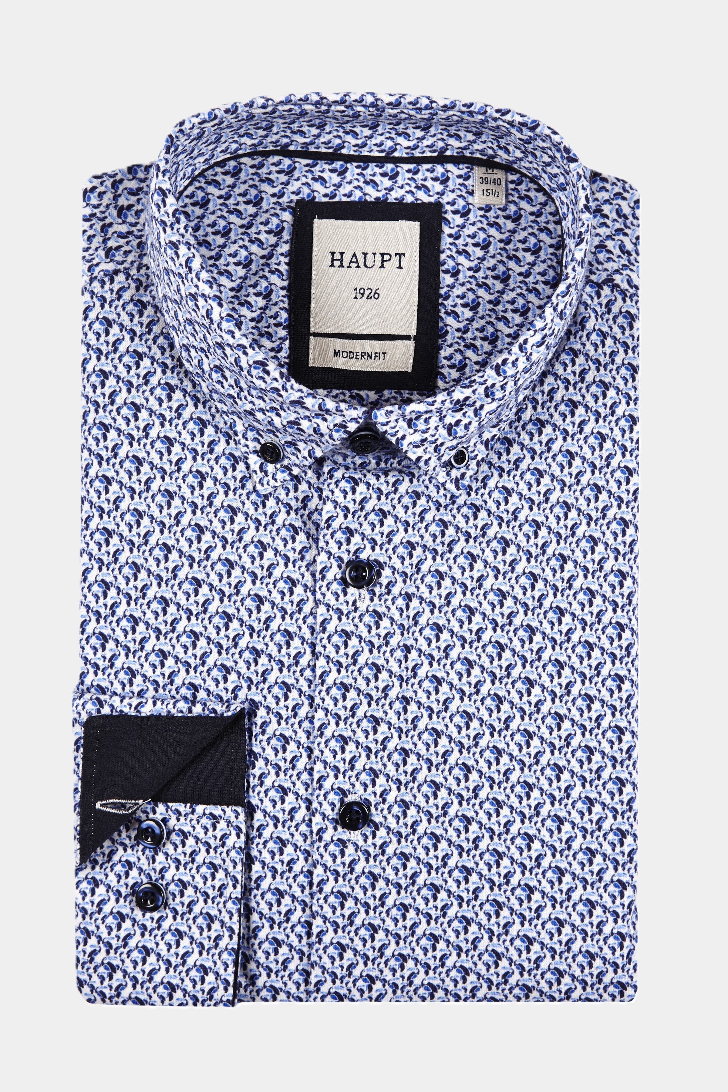 Baumwoll-Herrenhemd NAVY PRINT
