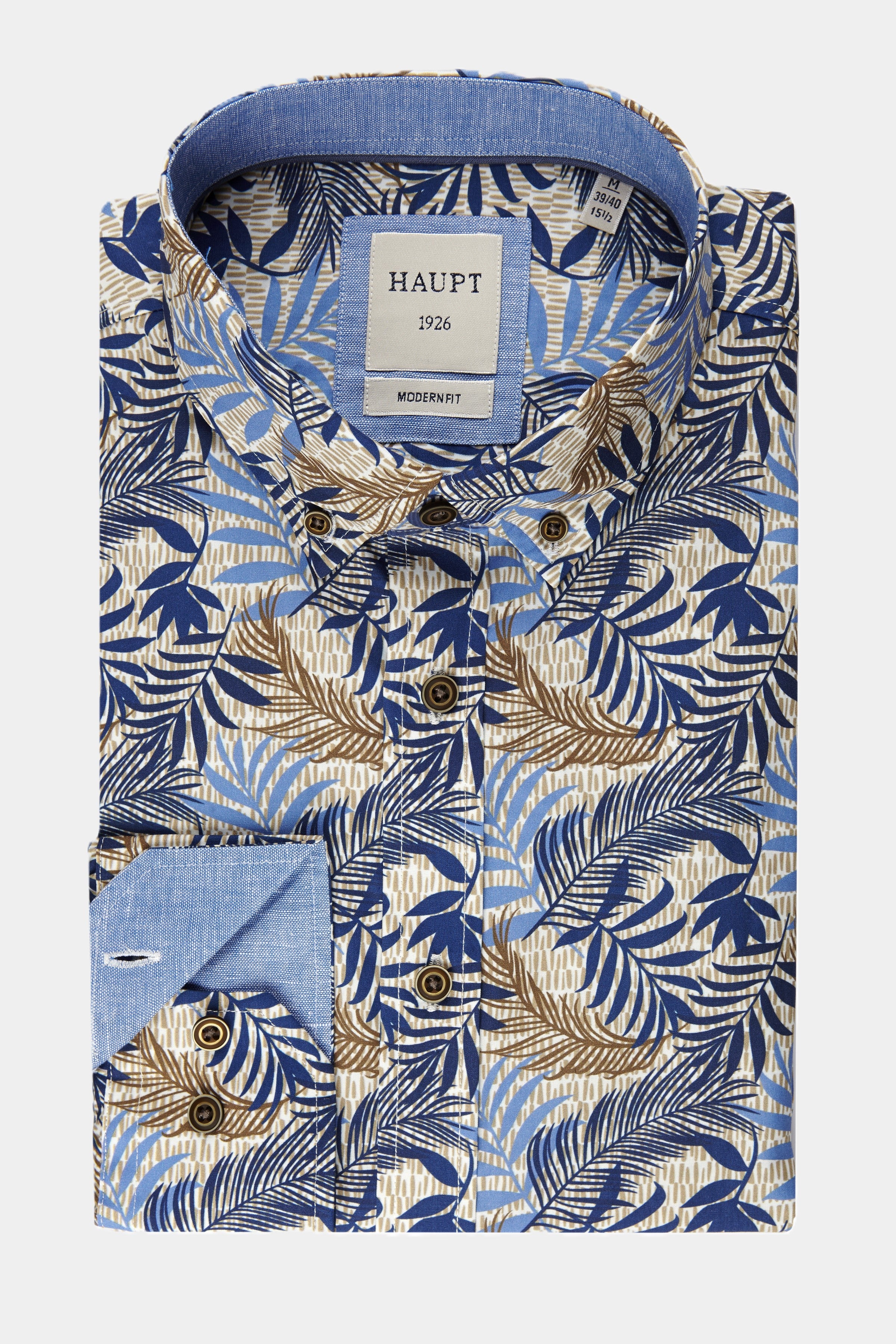 Baumwoll-Herrenhemd sand print