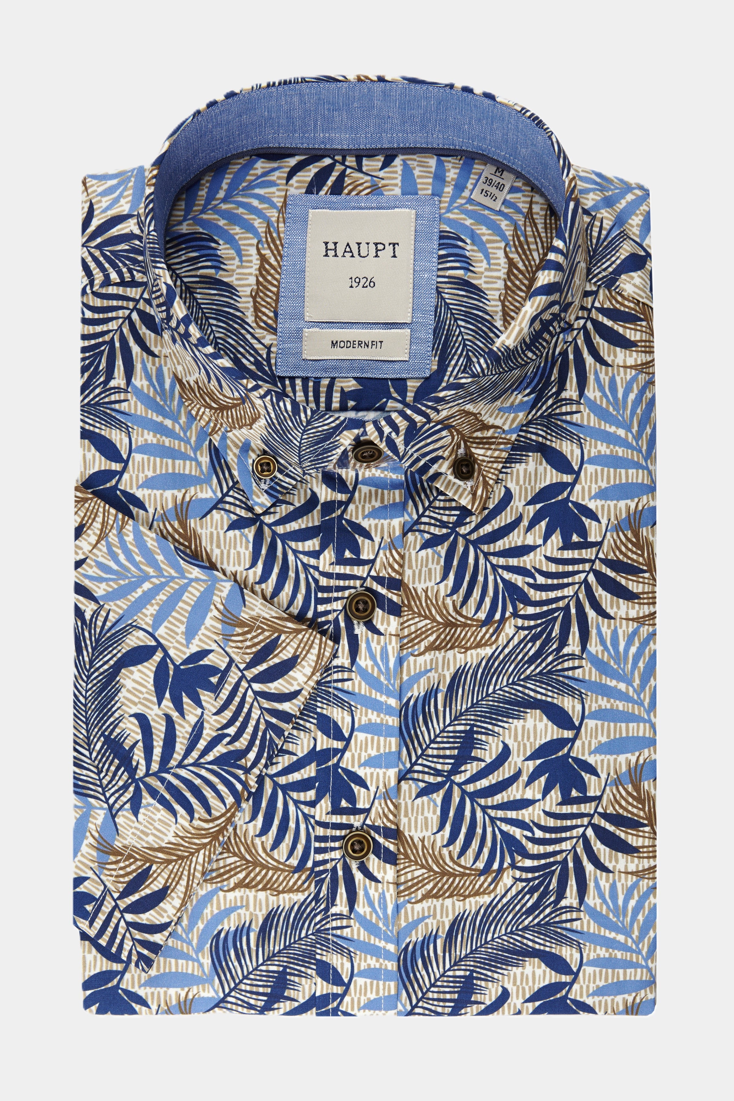 Baumwoll-Herrenhemd sand print