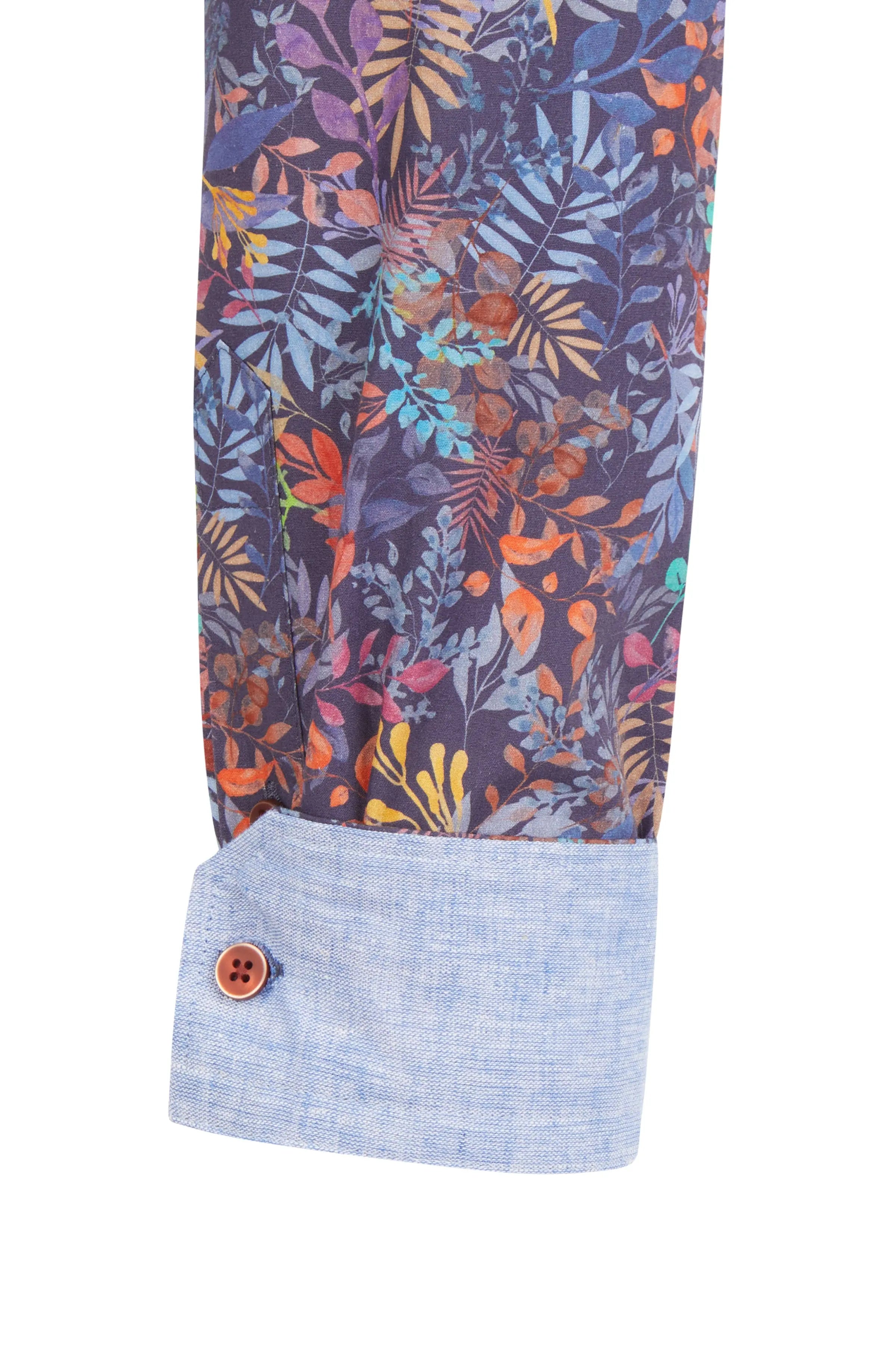 Baumwoll-Herrenhemd navy print Haupt