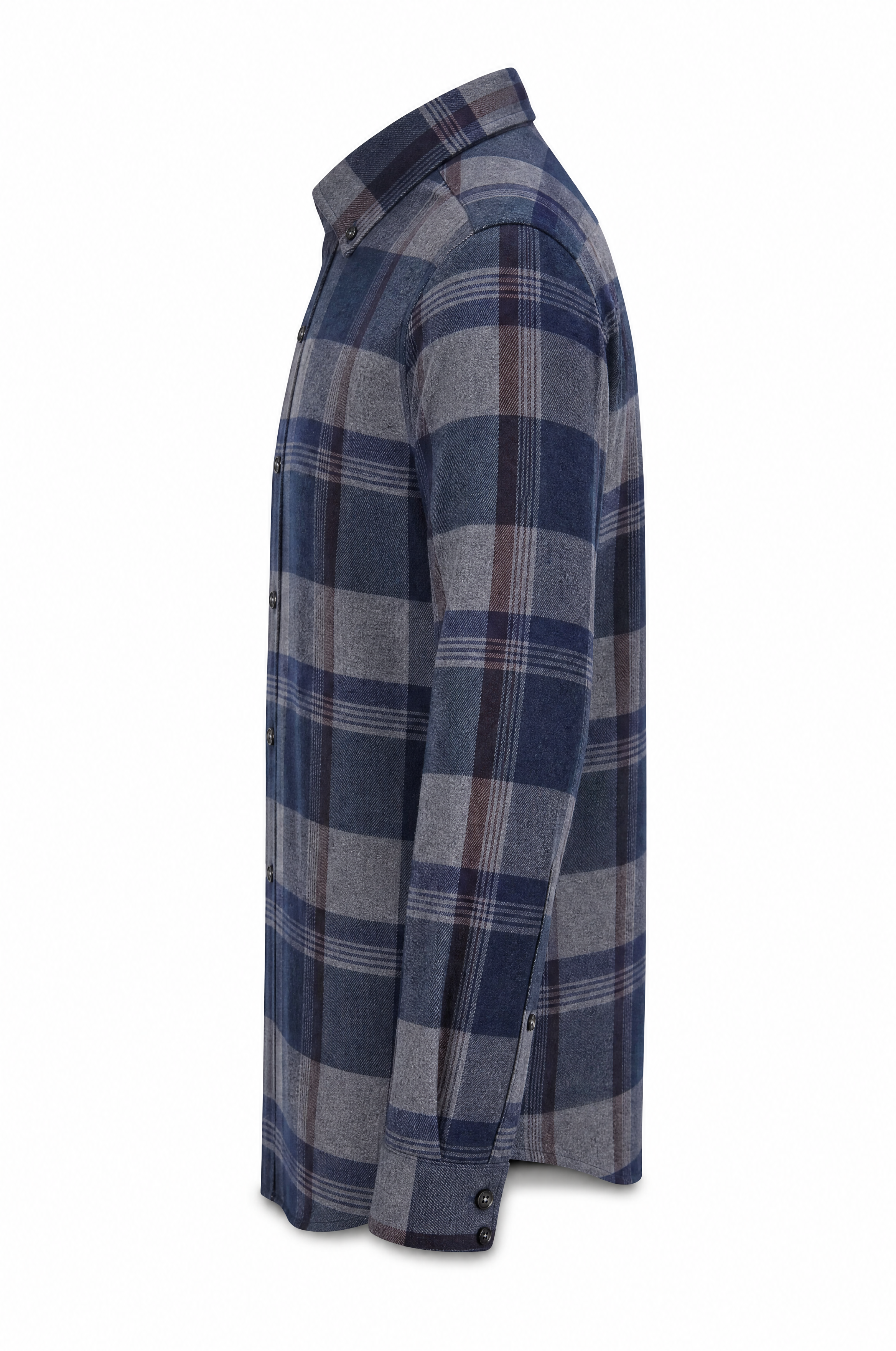 Regular Fit Tall flanellen herenoverhemd met lange mouwen True Blue geruit voorjaar