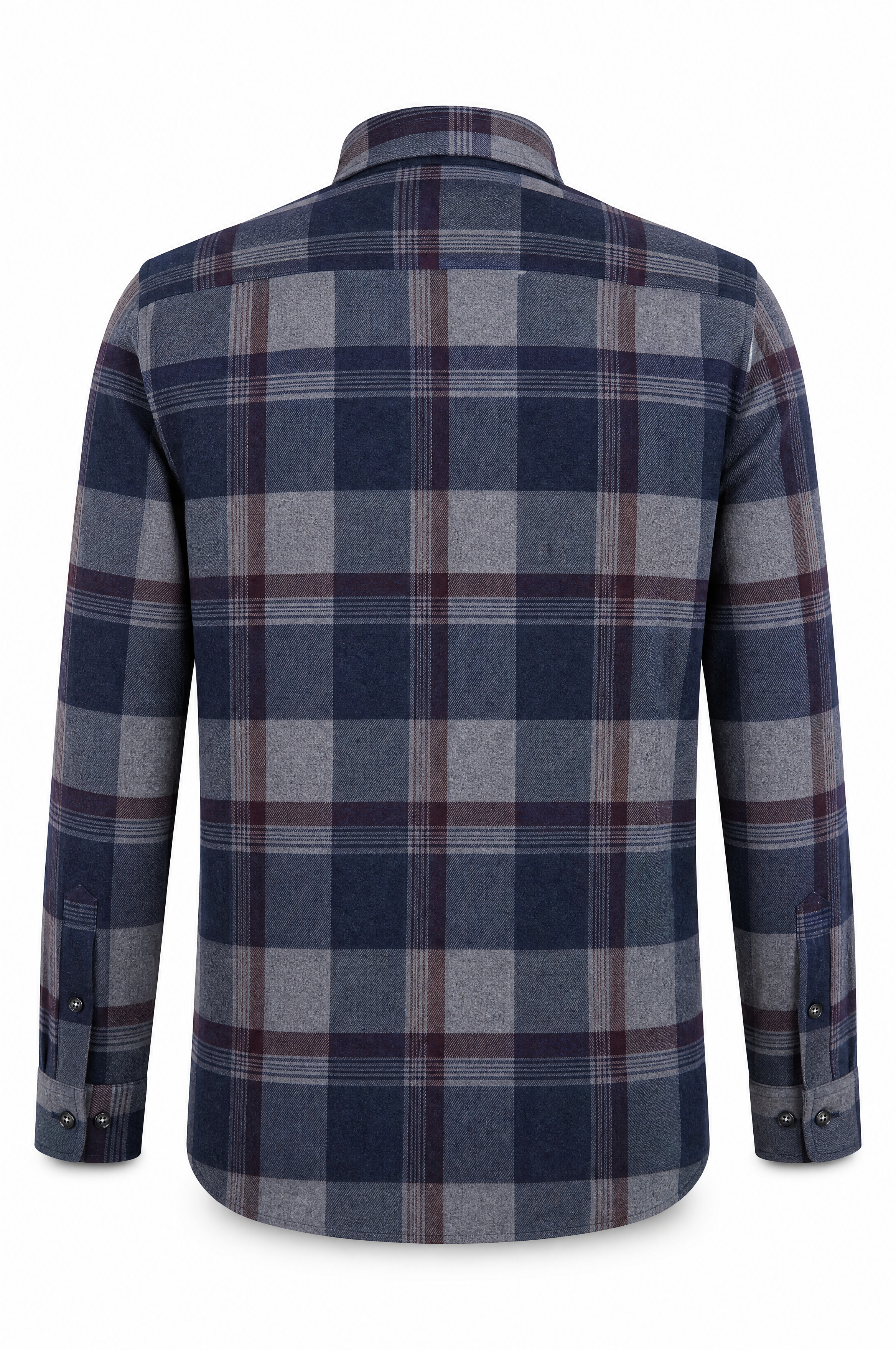 Regular Fit Tall flanellen herenoverhemd met lange mouwen True Blue geruit voorjaar