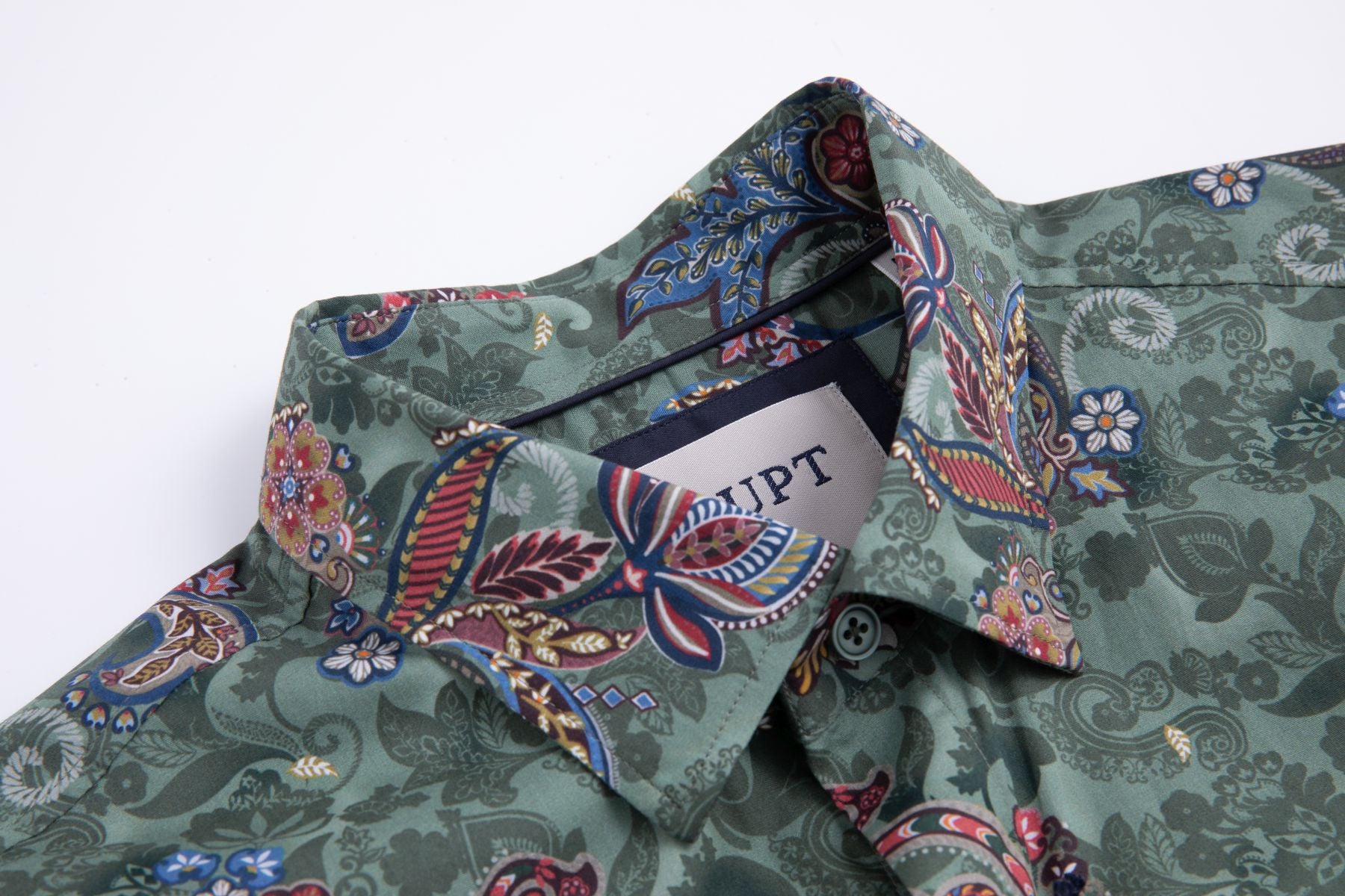 Cotton Paisley Men's Shirt TRUE GREEN