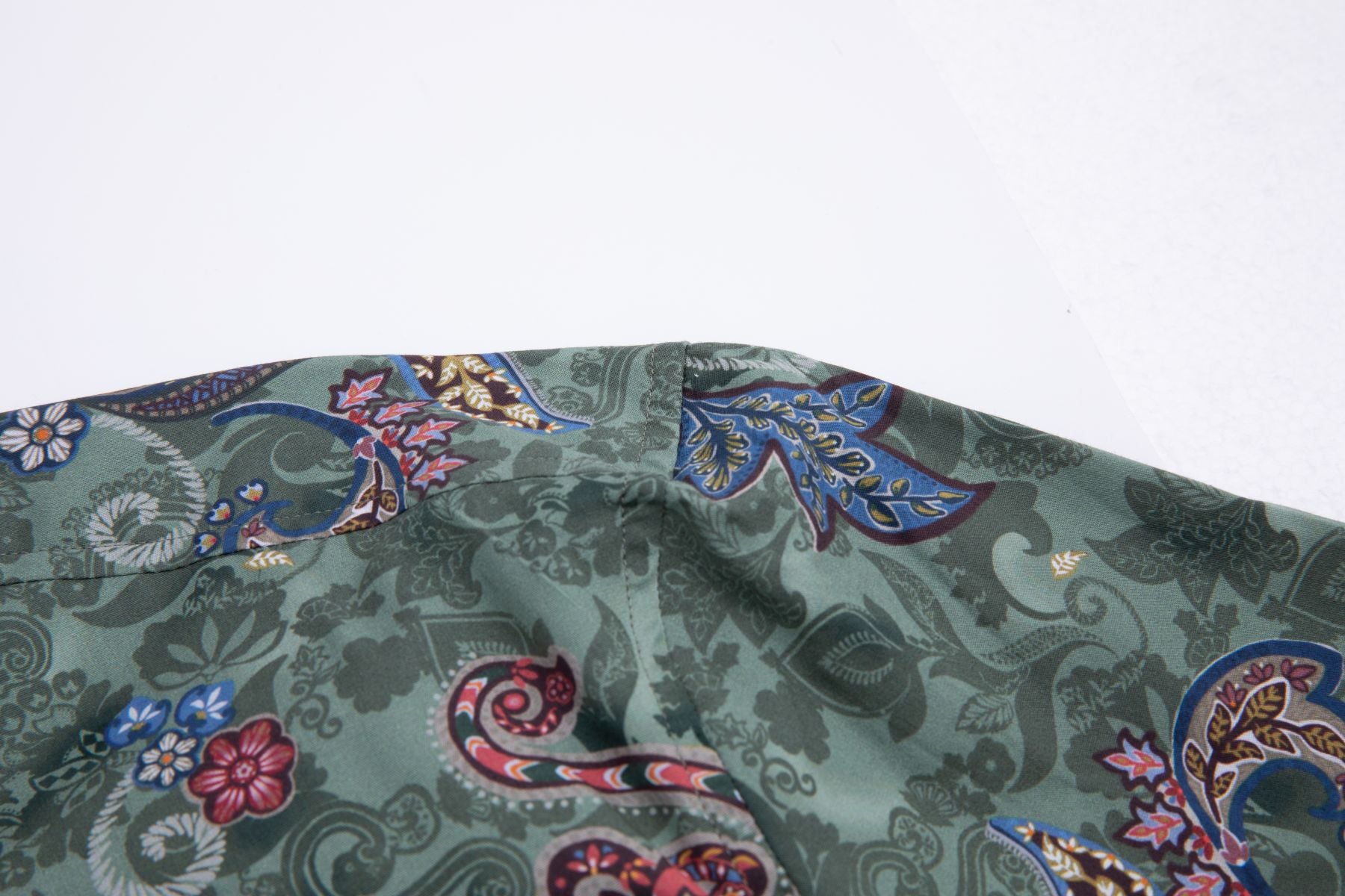 Cotton Paisley Men's Shirt TRUE GREEN