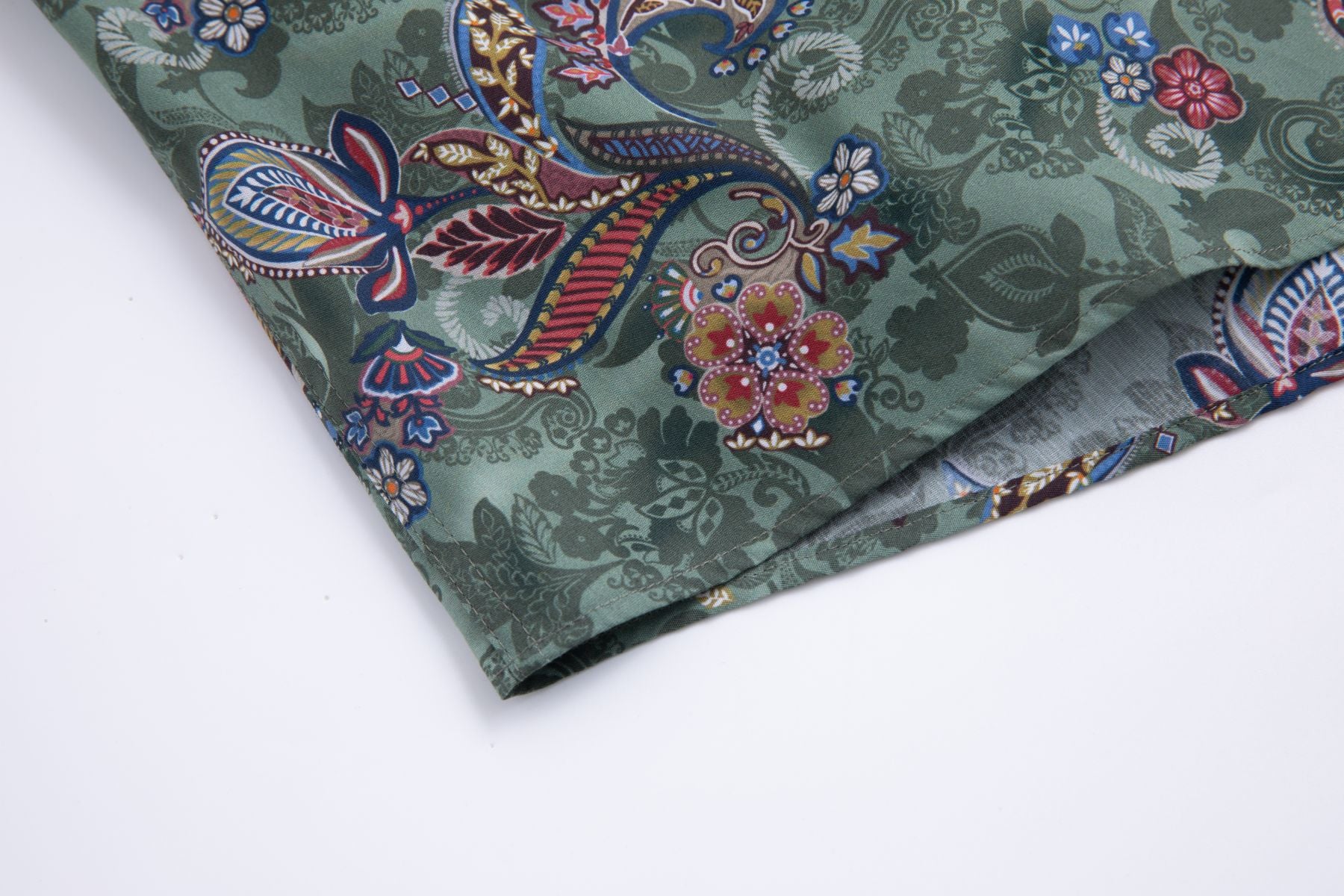 Cotton Paisley Men's Shirt TRUE GREEN
