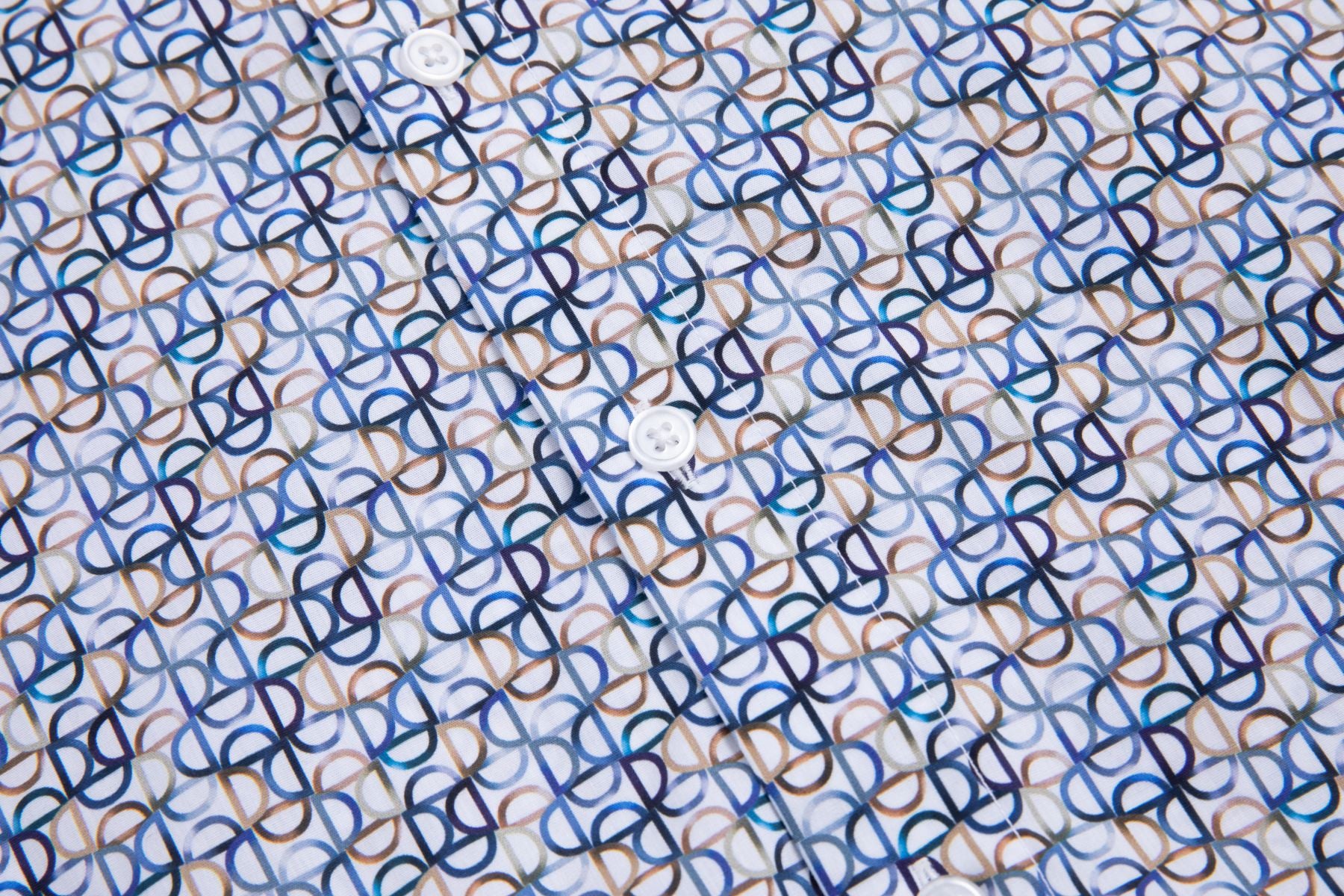 Chemise pour hommes en coton géométrique MULTICOLOR