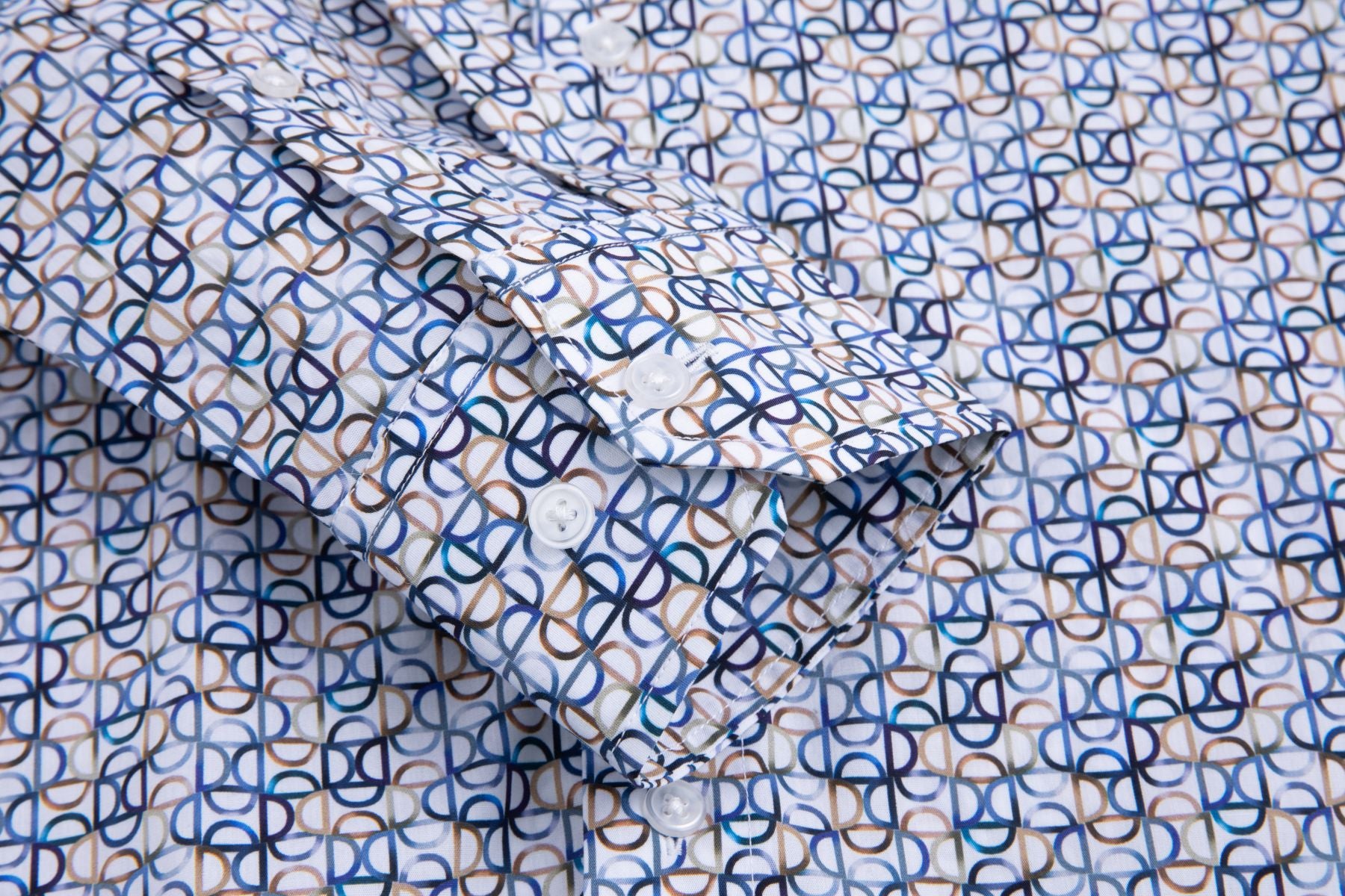 Chemise pour hommes en coton géométrique MULTICOLOR