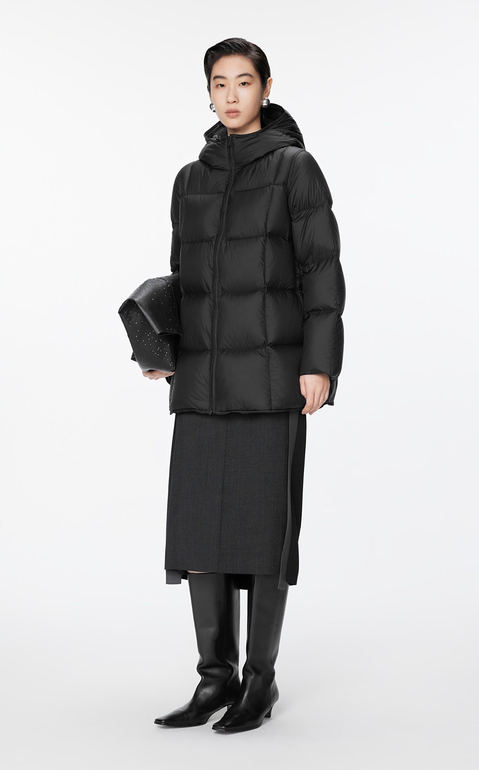 Damen Oversize Goose Daunenjacke mit Zwei-Wege-Reißverschluss JNBY