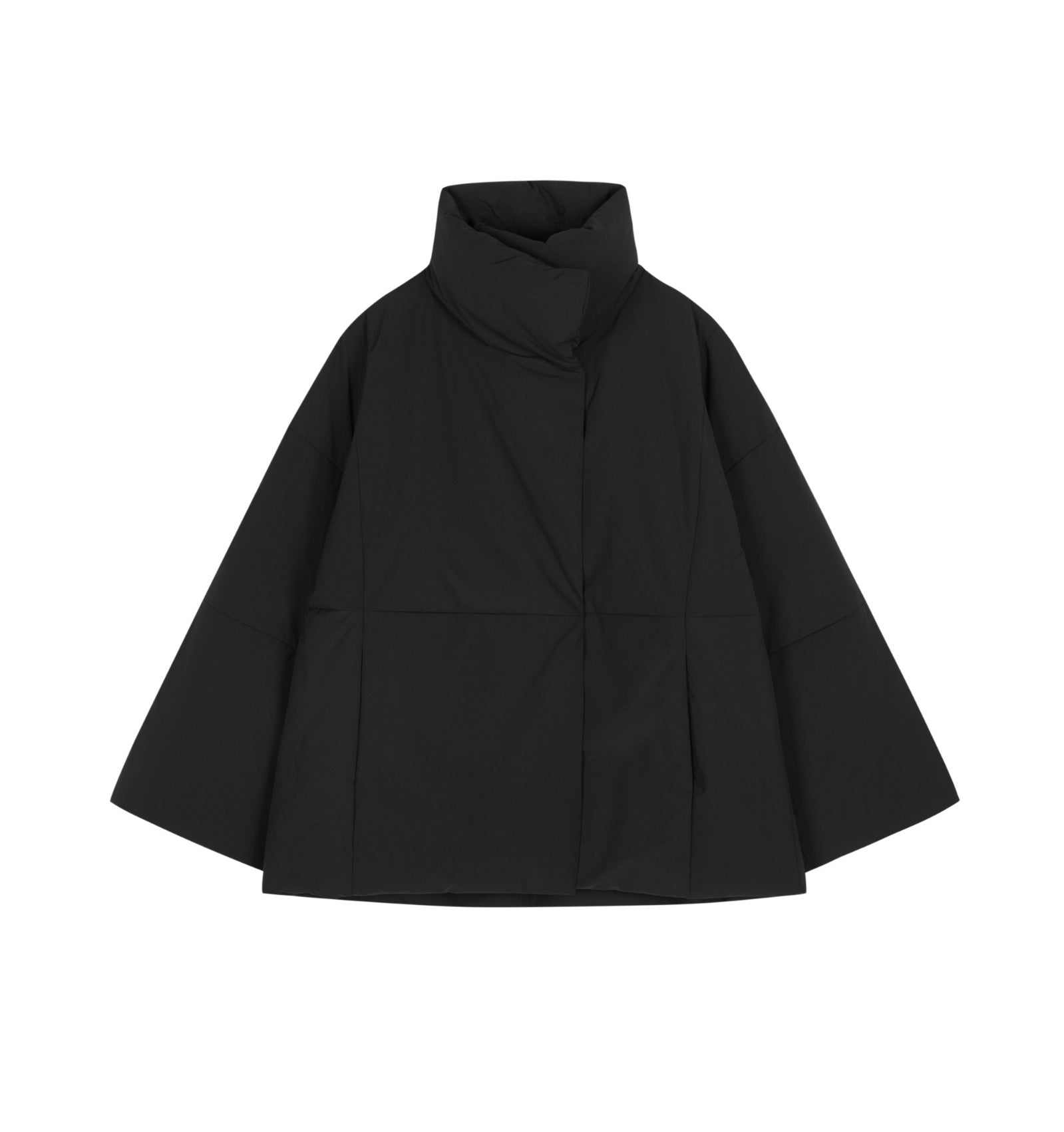 Damen Daunenjacke mit abstraktem Stehkragen Schwarz LESS