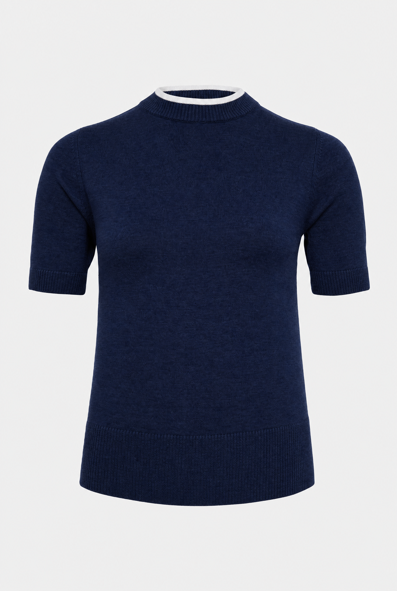 Basic Wolle Feinstrickshirt für Damen in Marine ideal Frühling