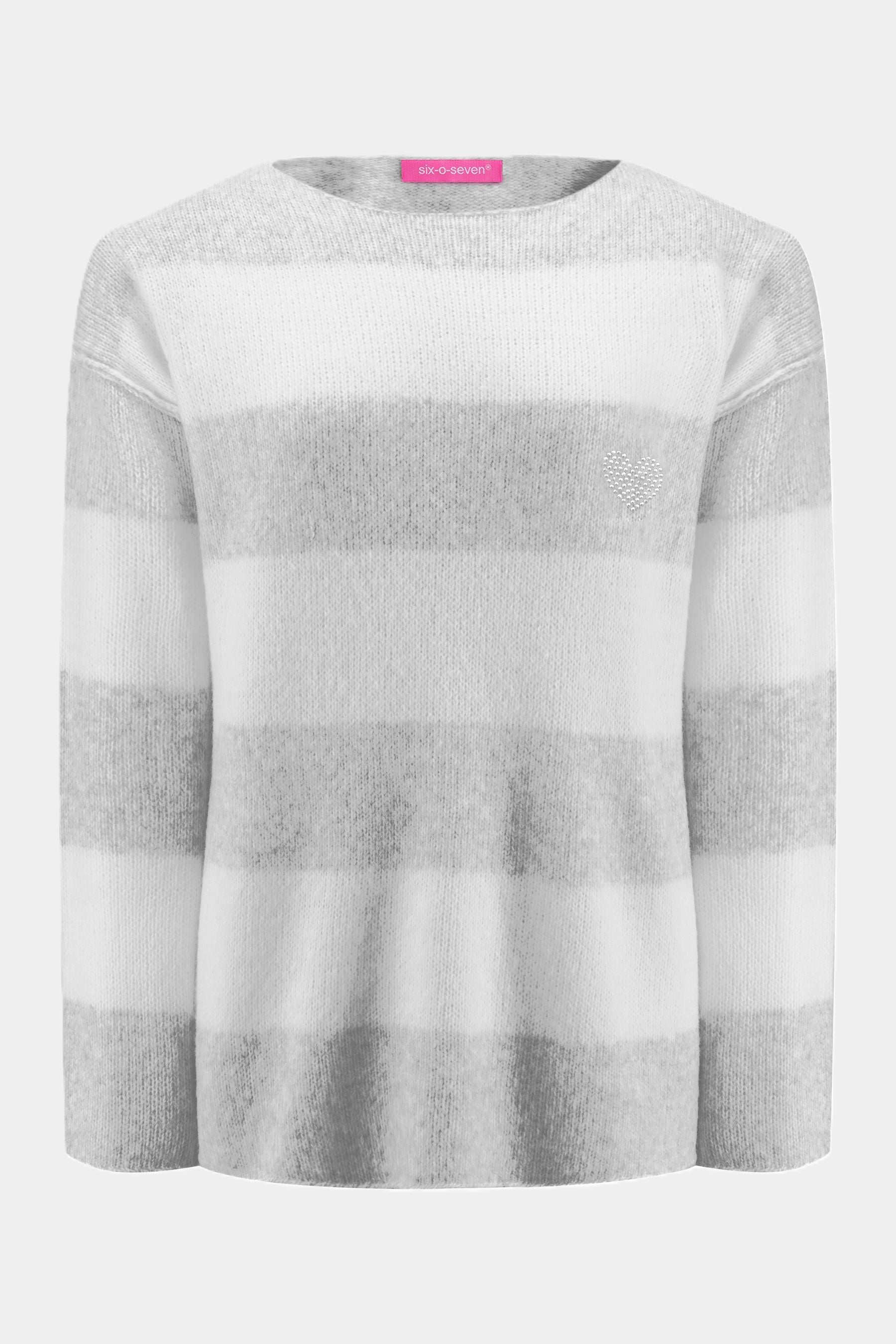 Strickpullover mit Blockstreifen LIGHT GREY