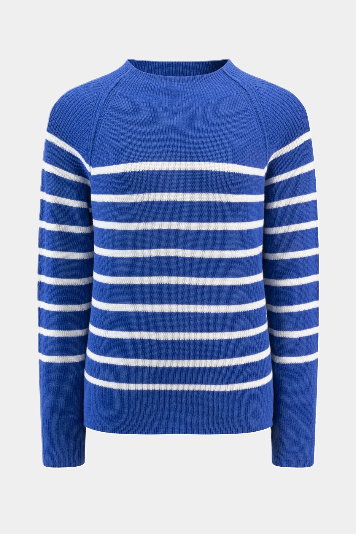 Gestreepte gebreide trui met lichte opstaande kraag FRENCH BLUE