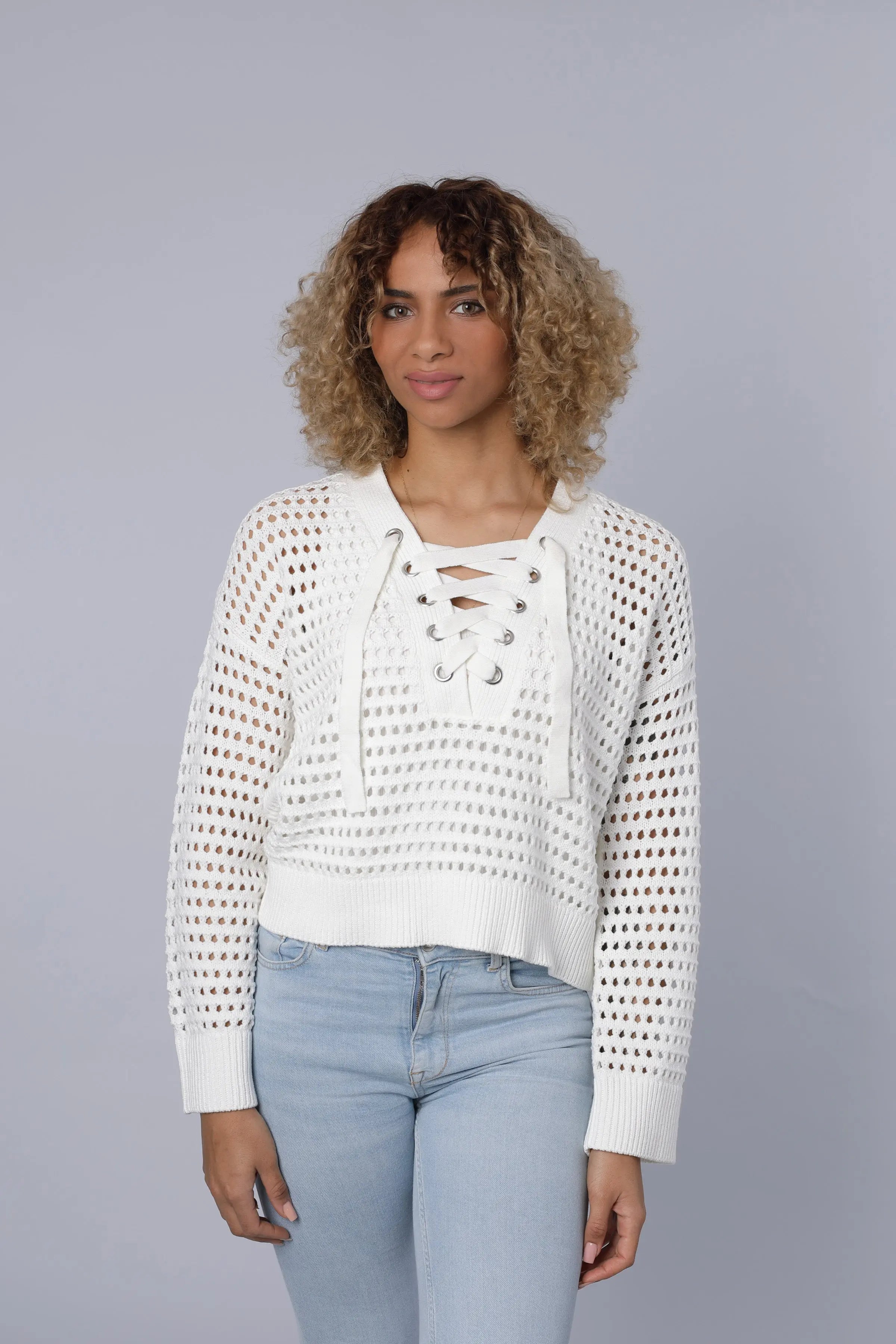 Knitted sweater White
