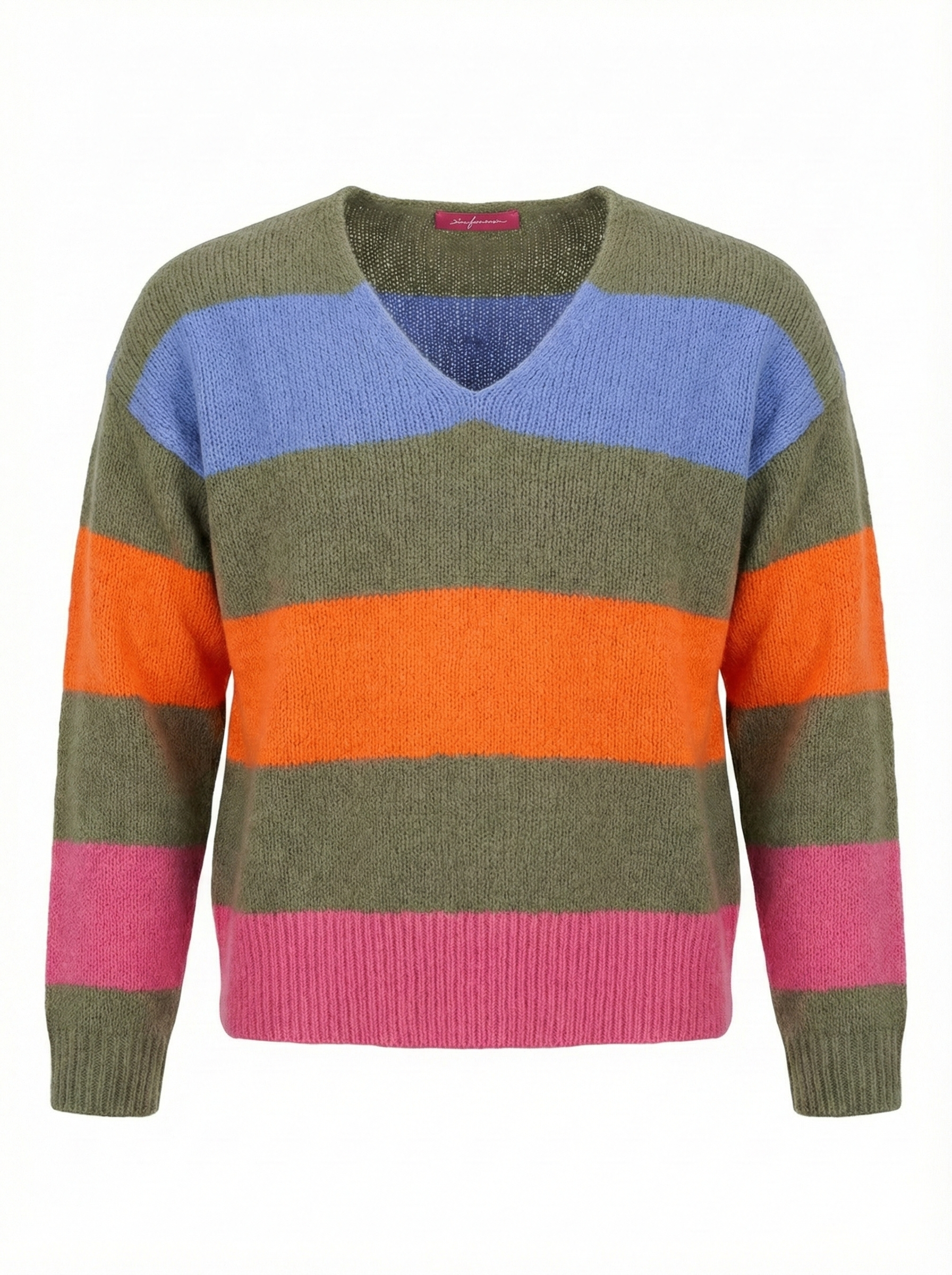 Six-o-Seven kleurrijke gestreepte trui - OLIVE