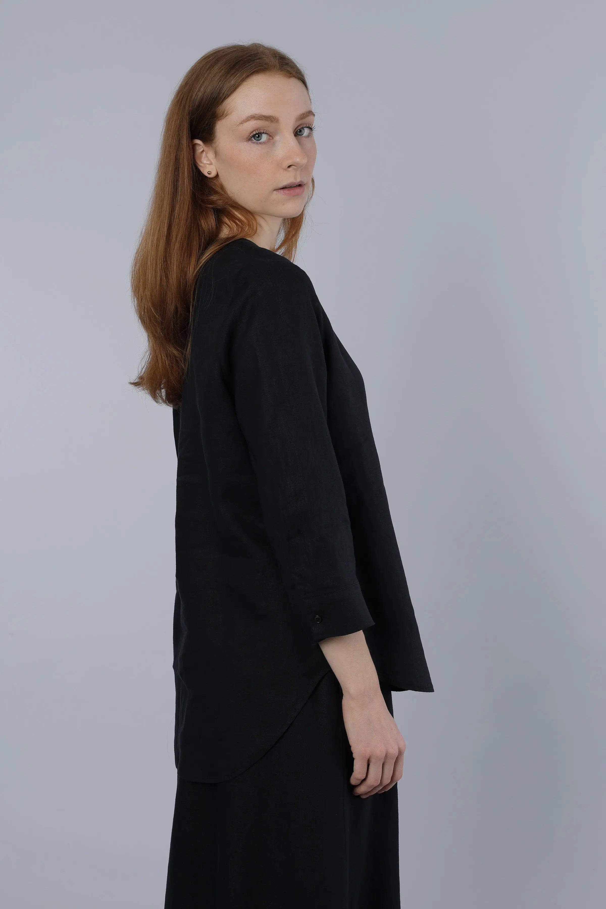 Leinenbluse black Nadine H