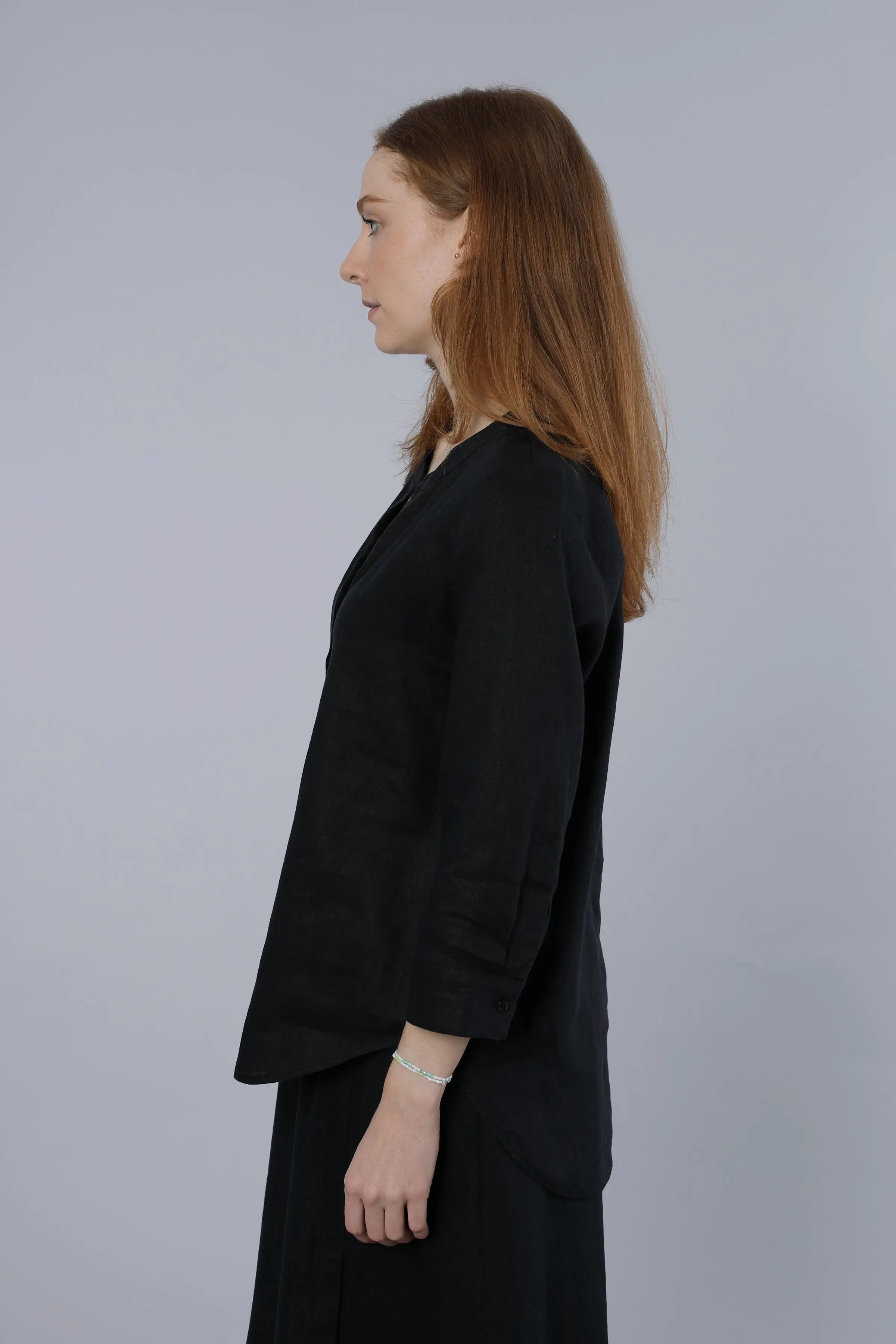 Leinenbluse black Nadine H