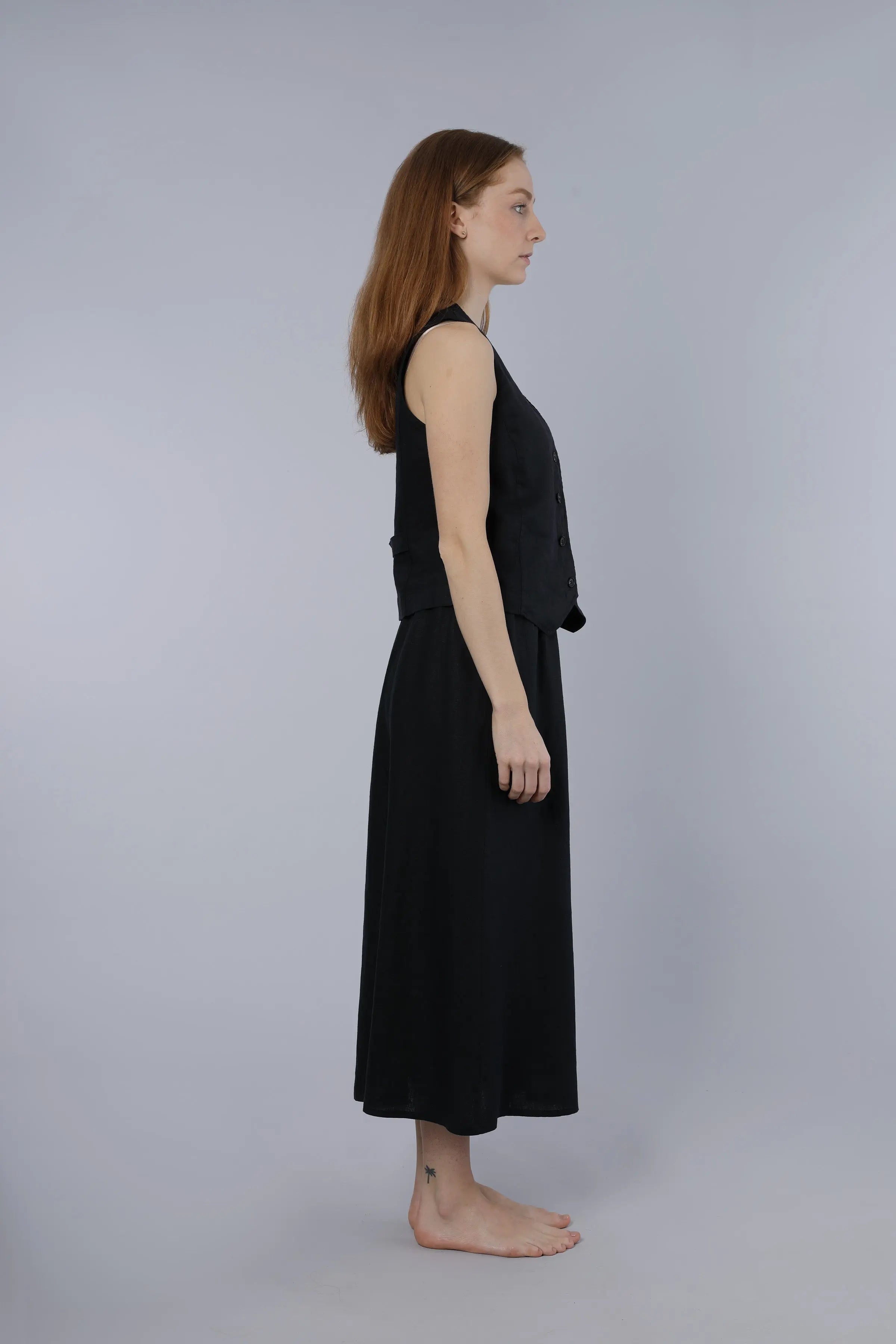 Leinenrock BLACK Nadine H