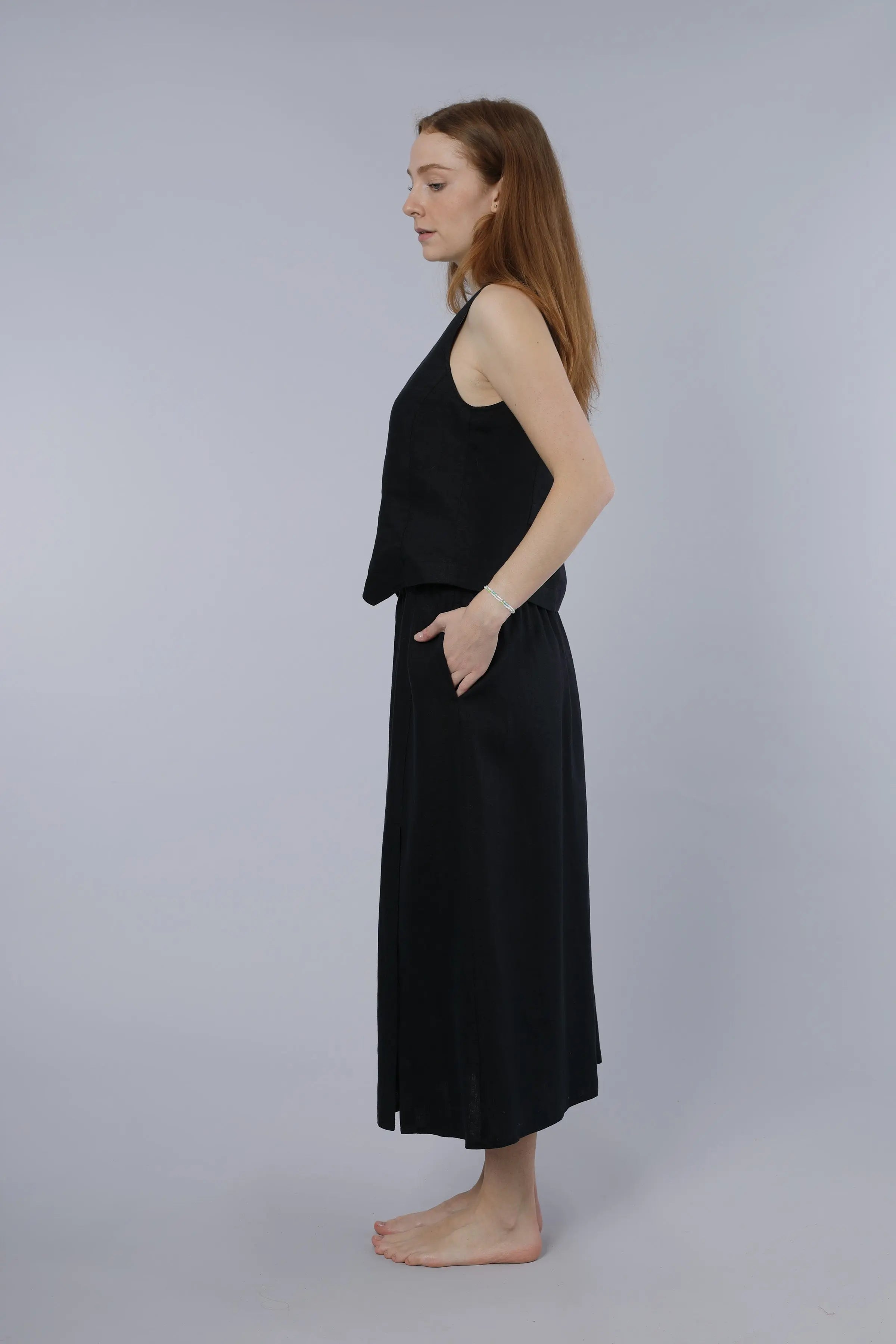Leinenrock BLACK Nadine H