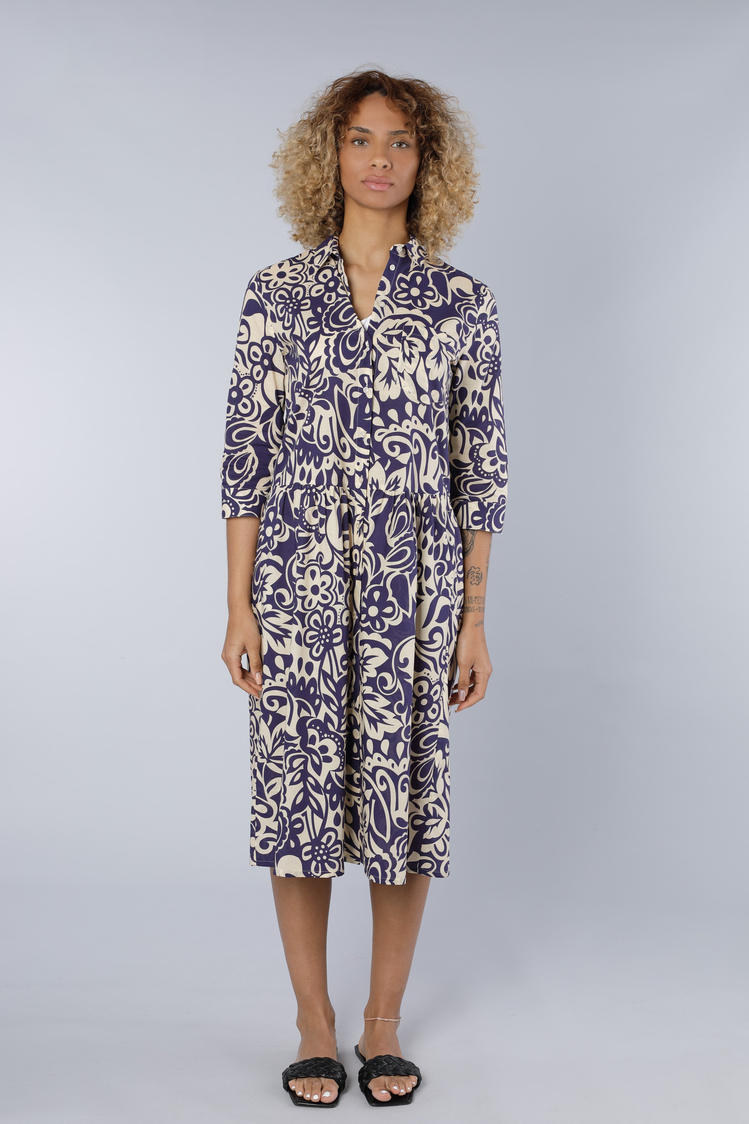 Baumwollkleid MULTICOLOUR BLUE