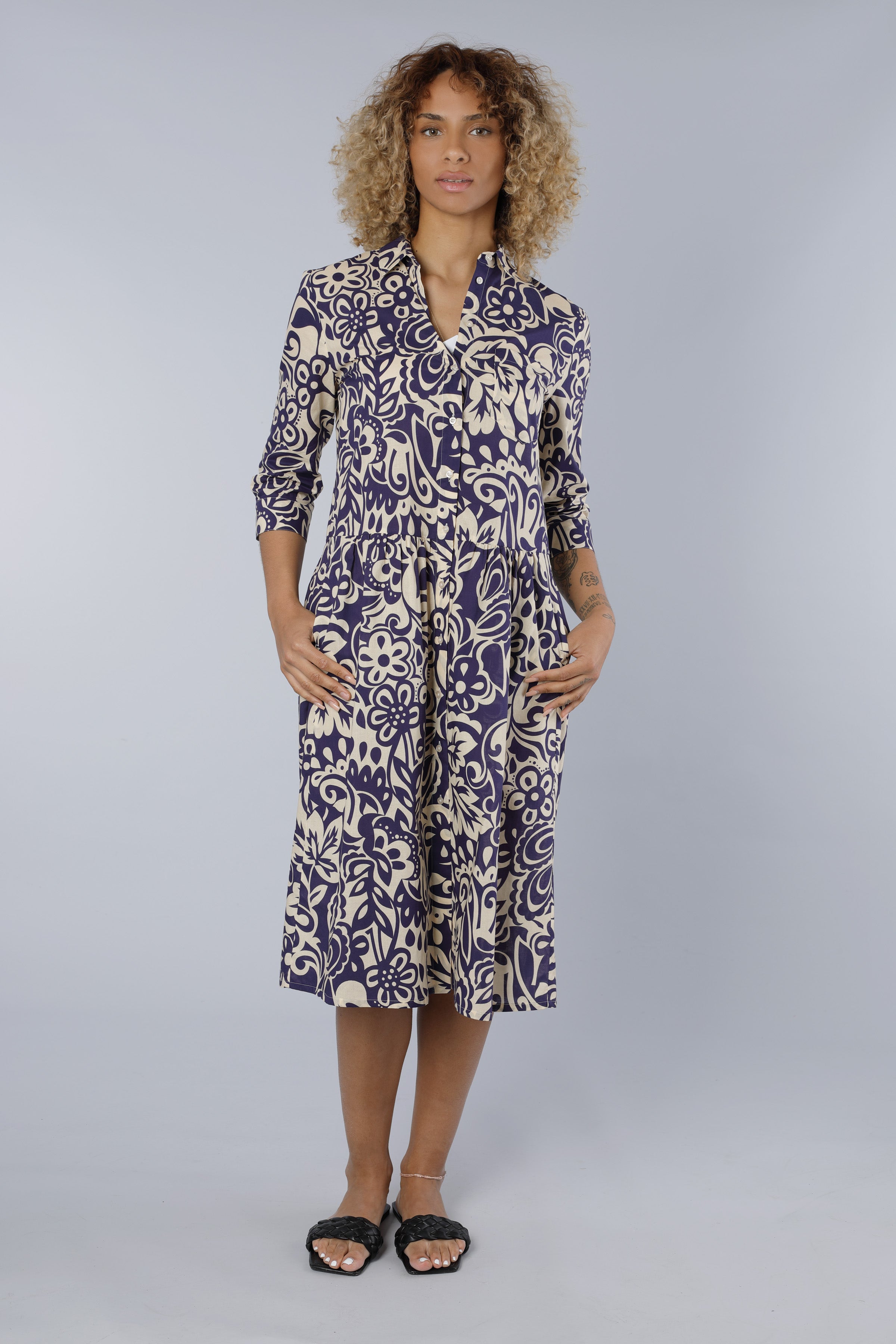 Baumwollkleid MULTICOLOUR BLUE
