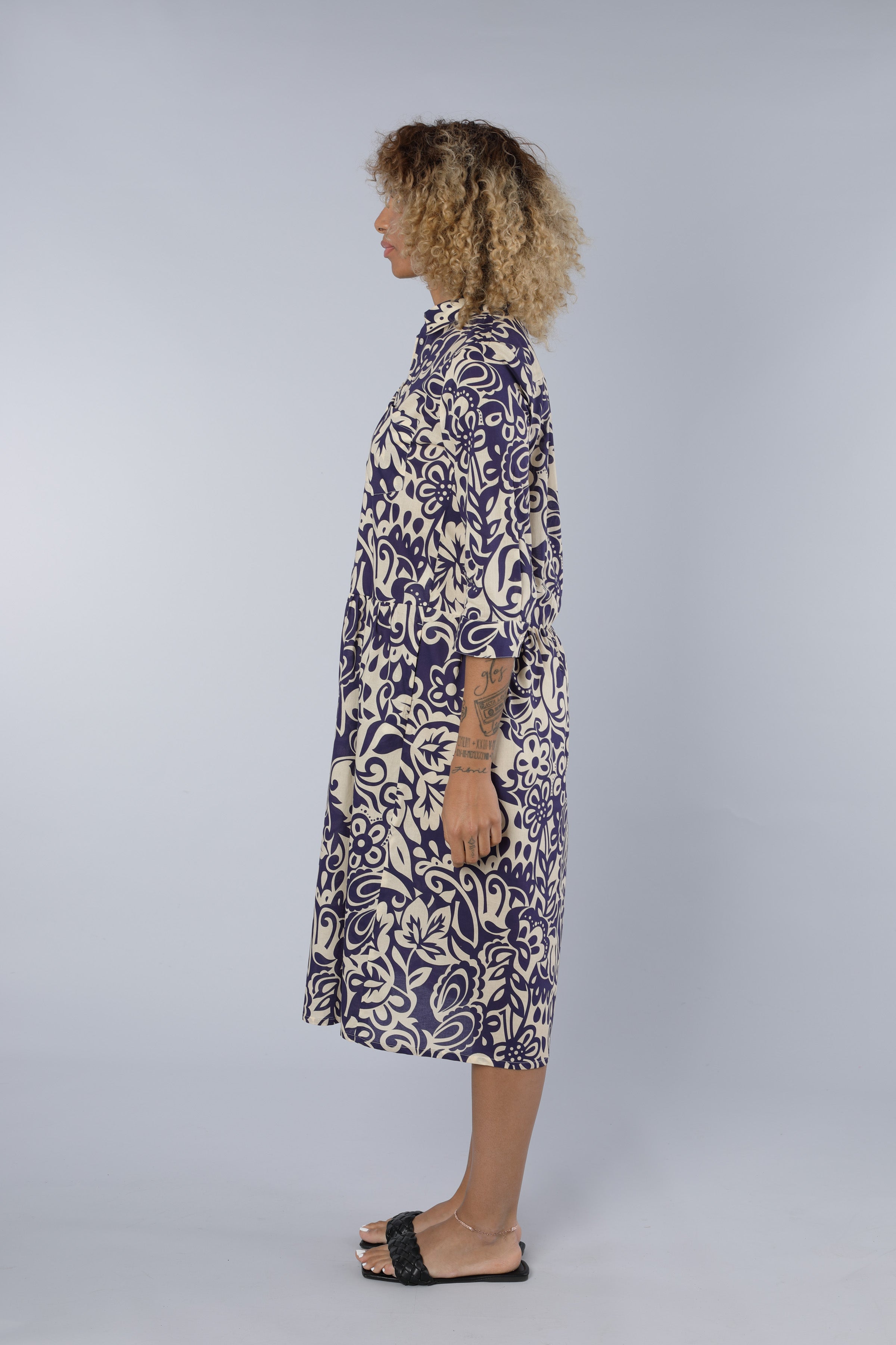 Baumwollkleid MULTICOLOUR BLUE