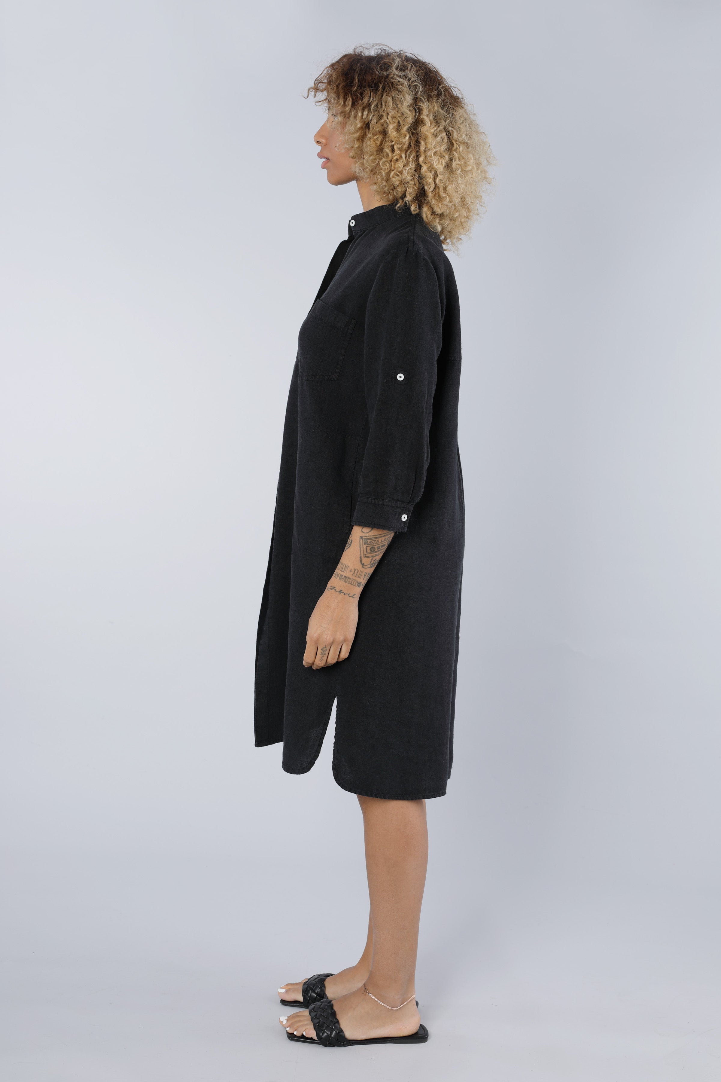 Robe en lin NOIR