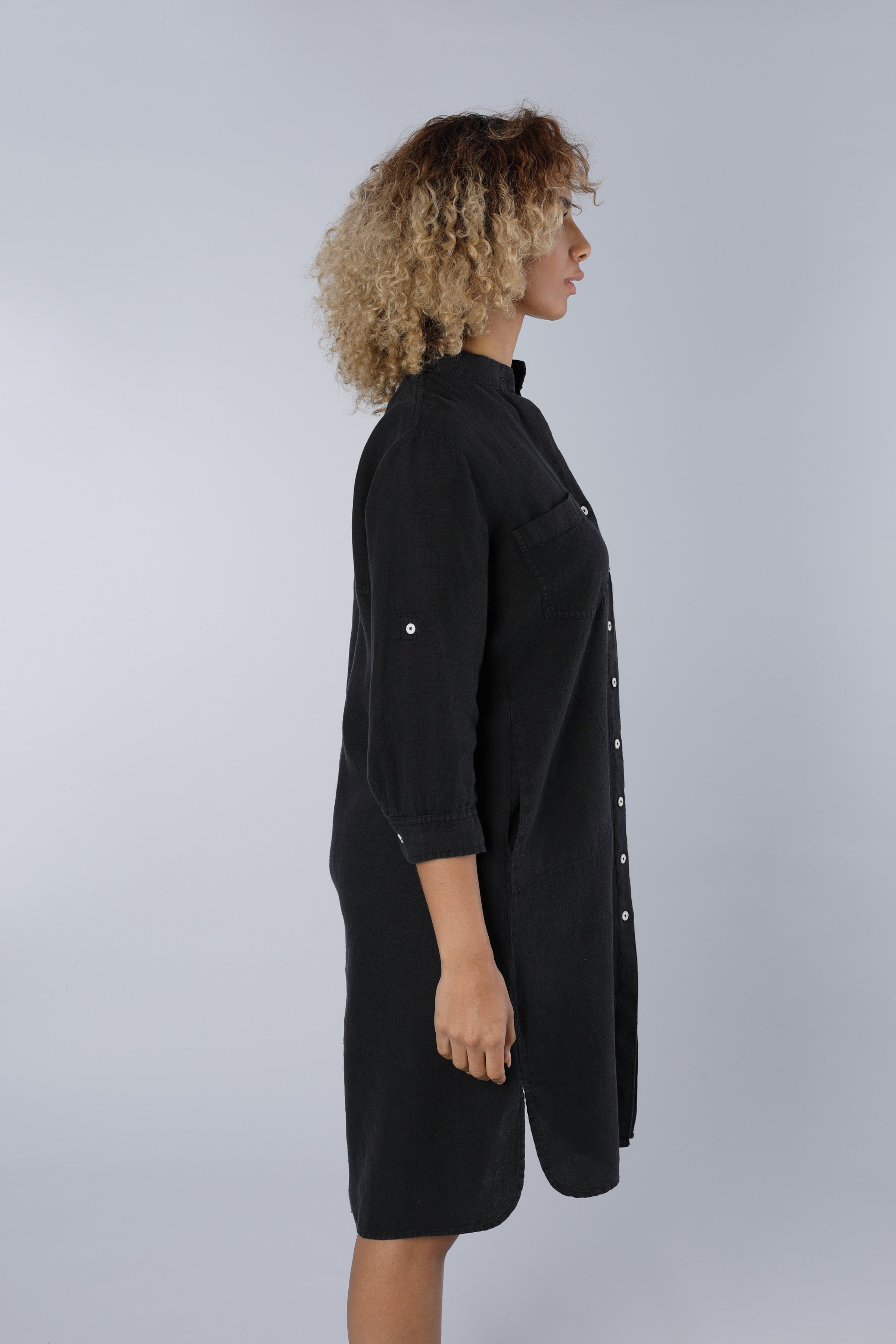 Robe en lin NOIR