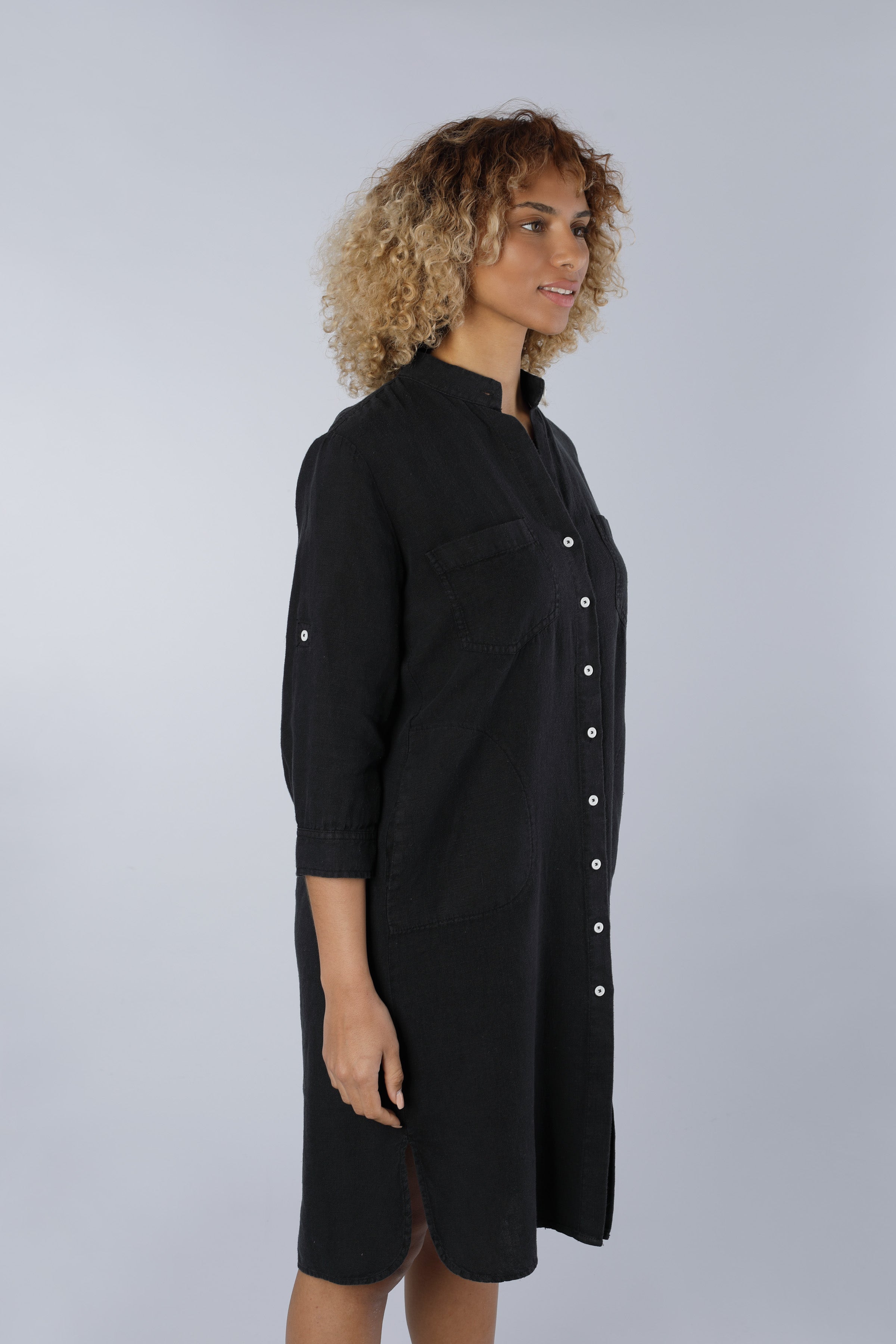 Robe en lin NOIR