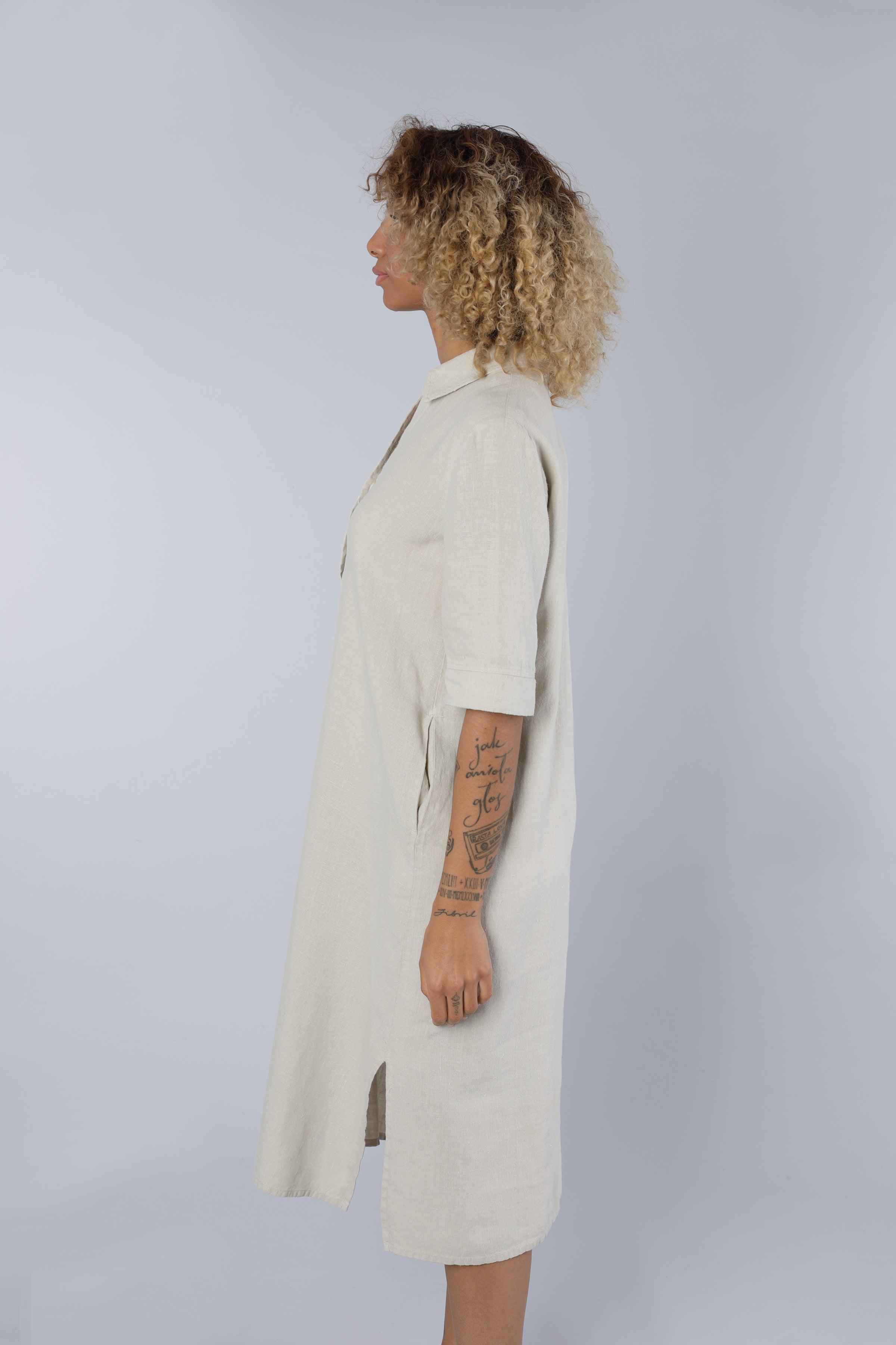 Leinenkleid BEIGE