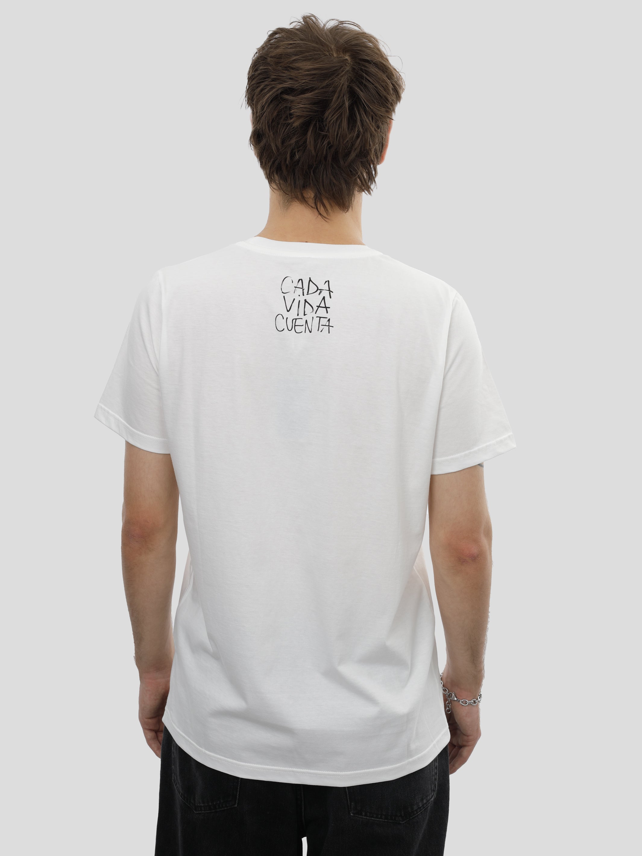 T-shirt slim fit unisexe en blanc cassé