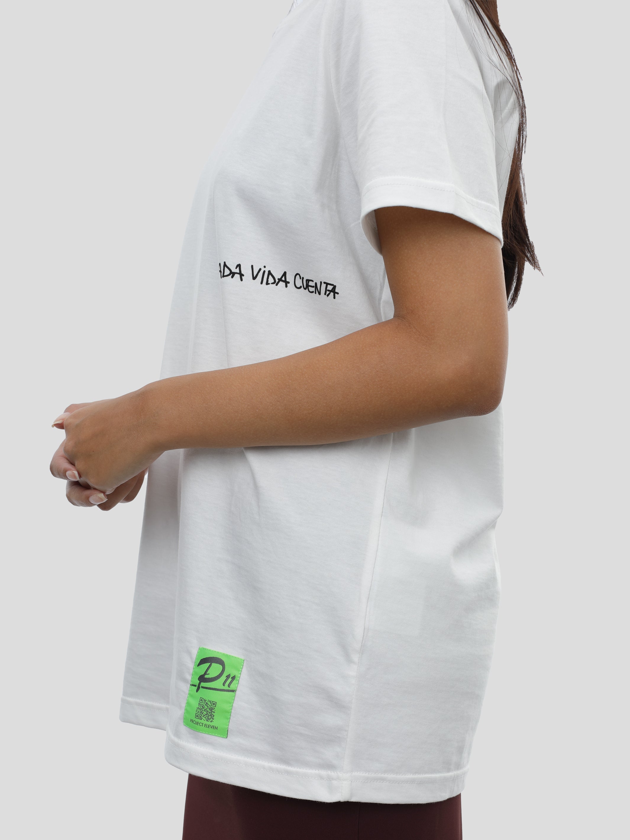 T-shirt slim fit unisexe en blanc cassé