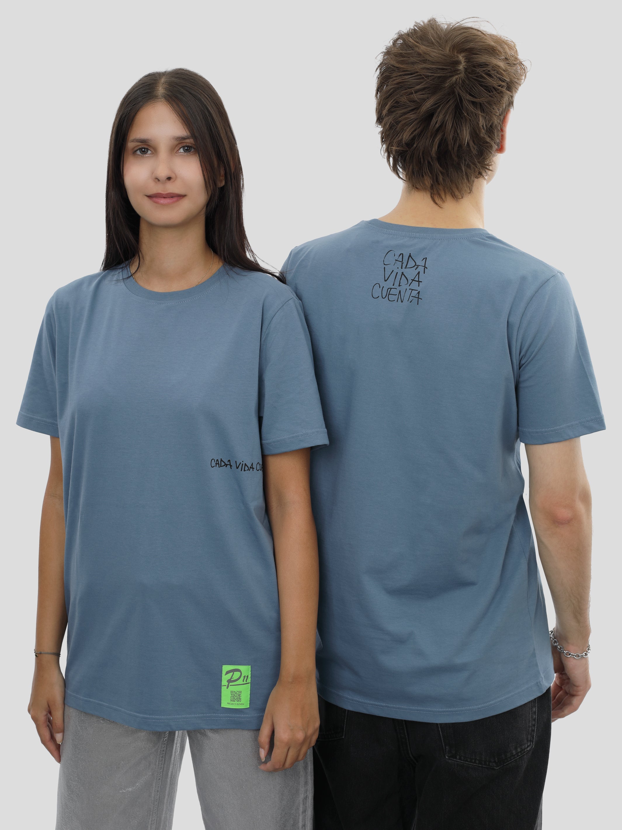 T-Shirt Slim Fit Unisex in Blau