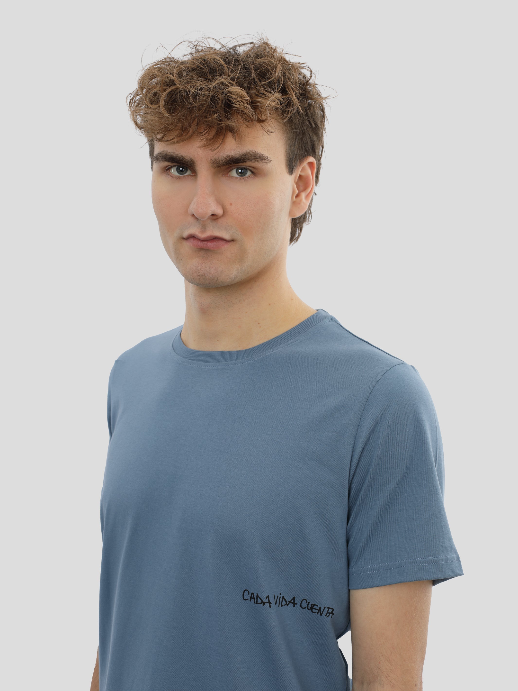 T-Shirt Slim Fit Unisex in Blau