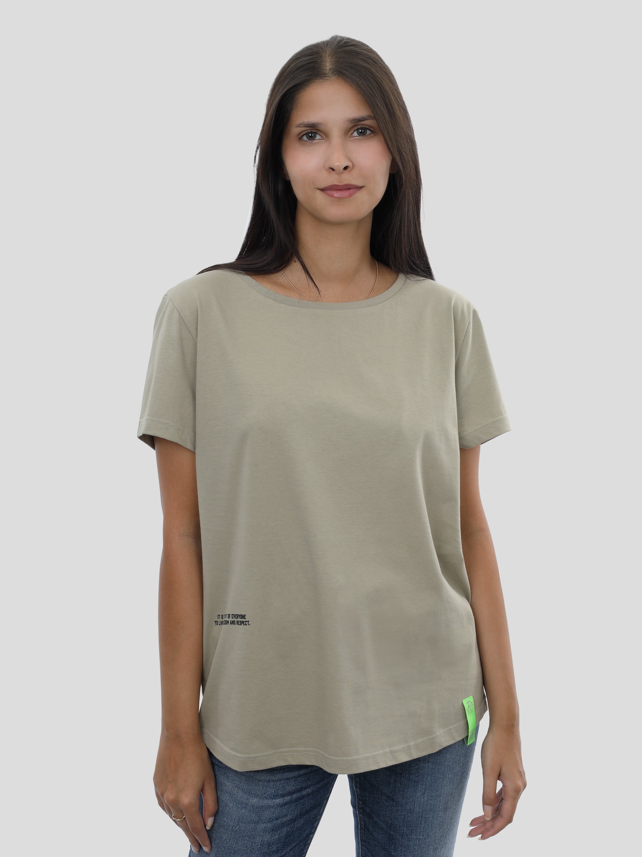 T-Shirt Loose Frauen in Olive