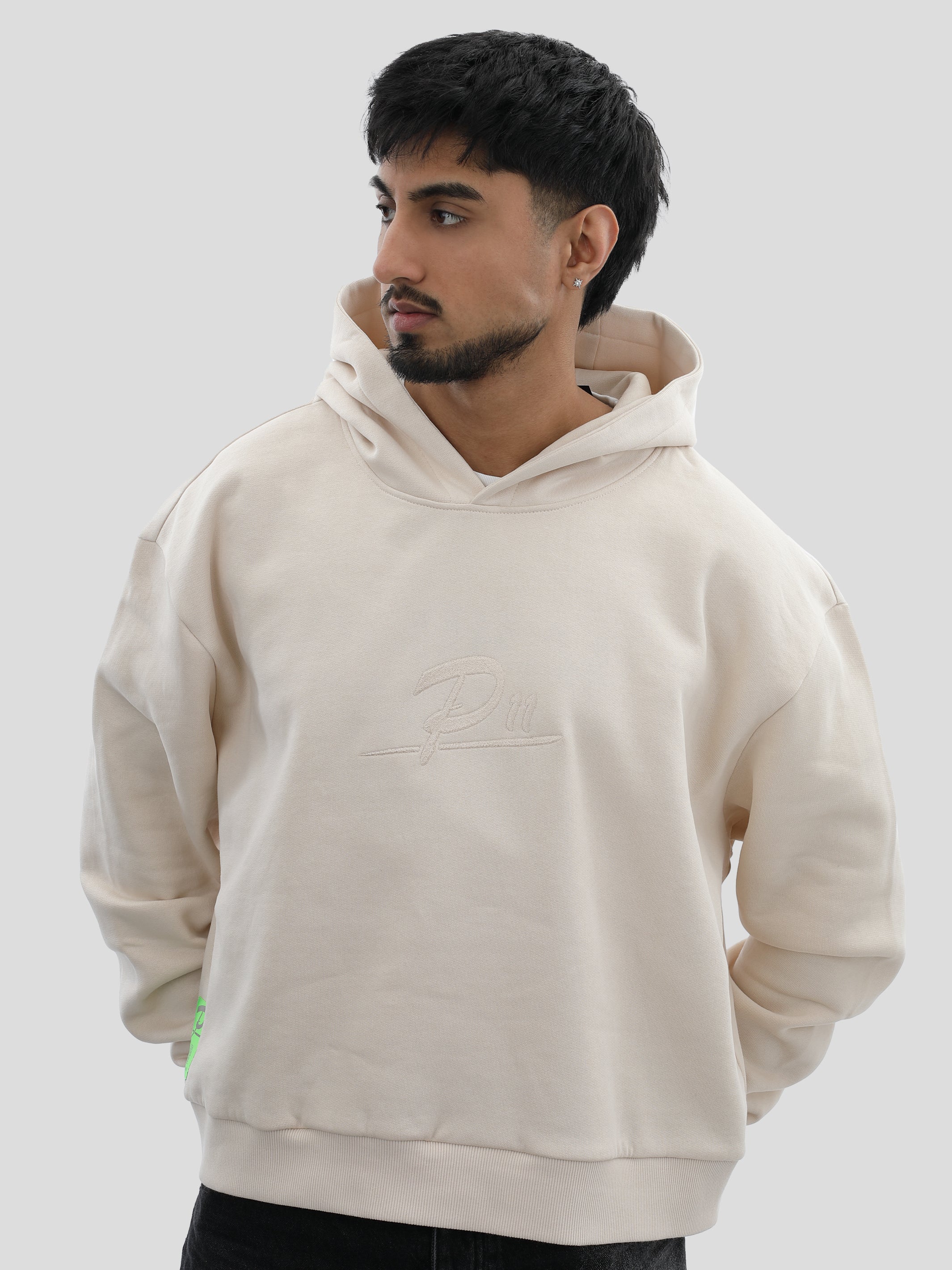 Boxy Hoodie Unisex with large embroidery in Perfectly Pal