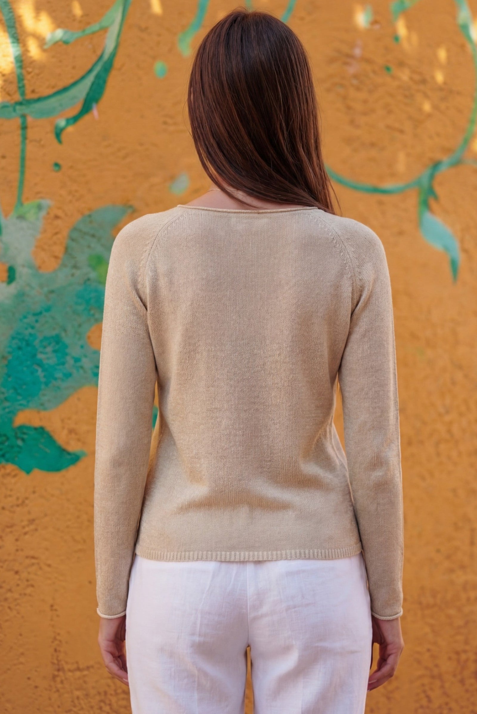 Kaschmir-Viskose Pullover mit Strass Print Love, trendig Frühling Style