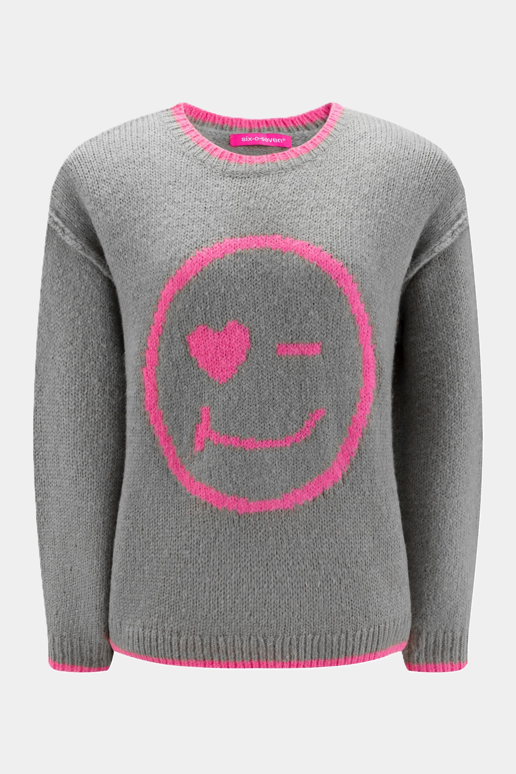 Six-o-seven Pullover mit Emoji LIGHT GREY