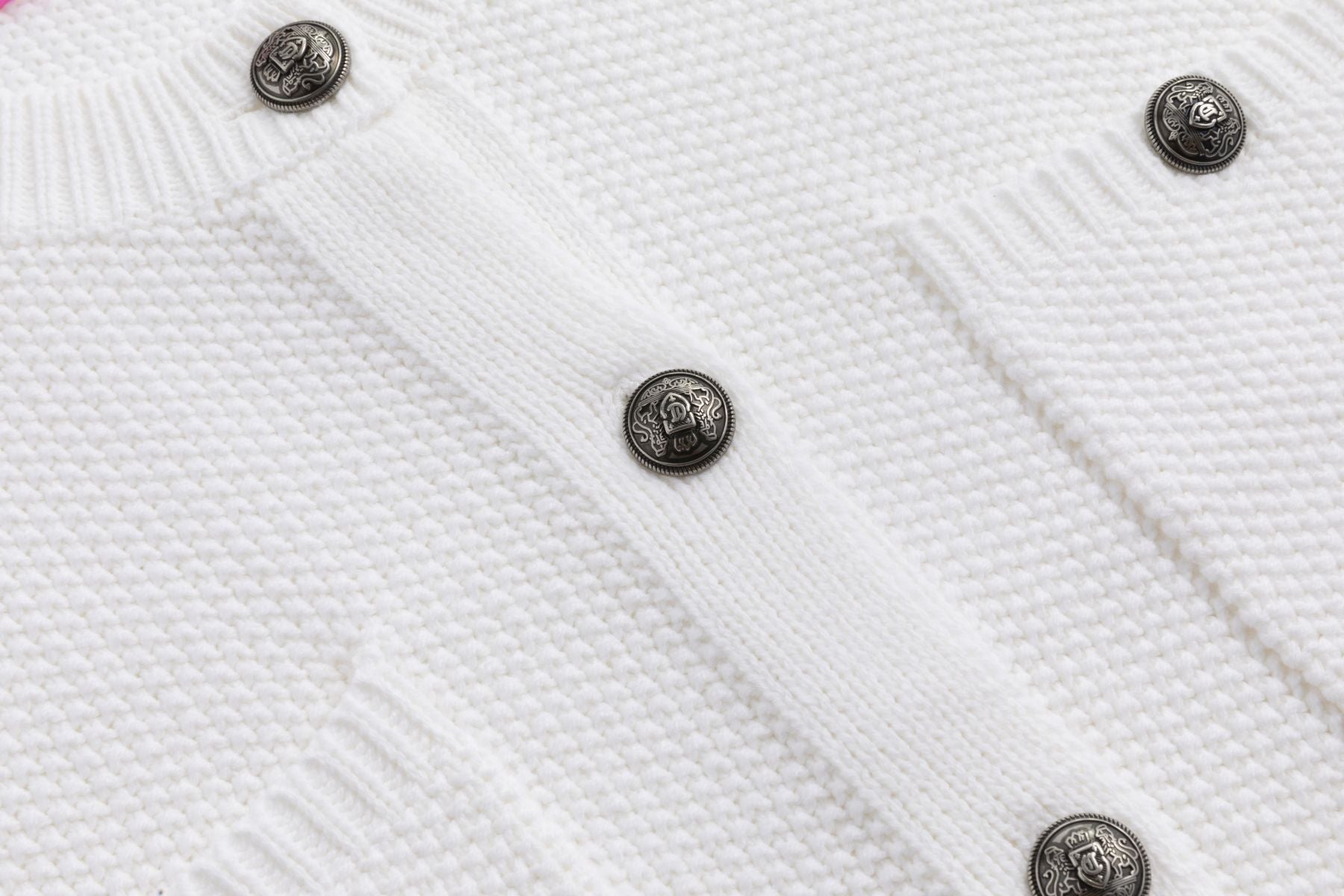Kurzarm Strickjacke WHITE