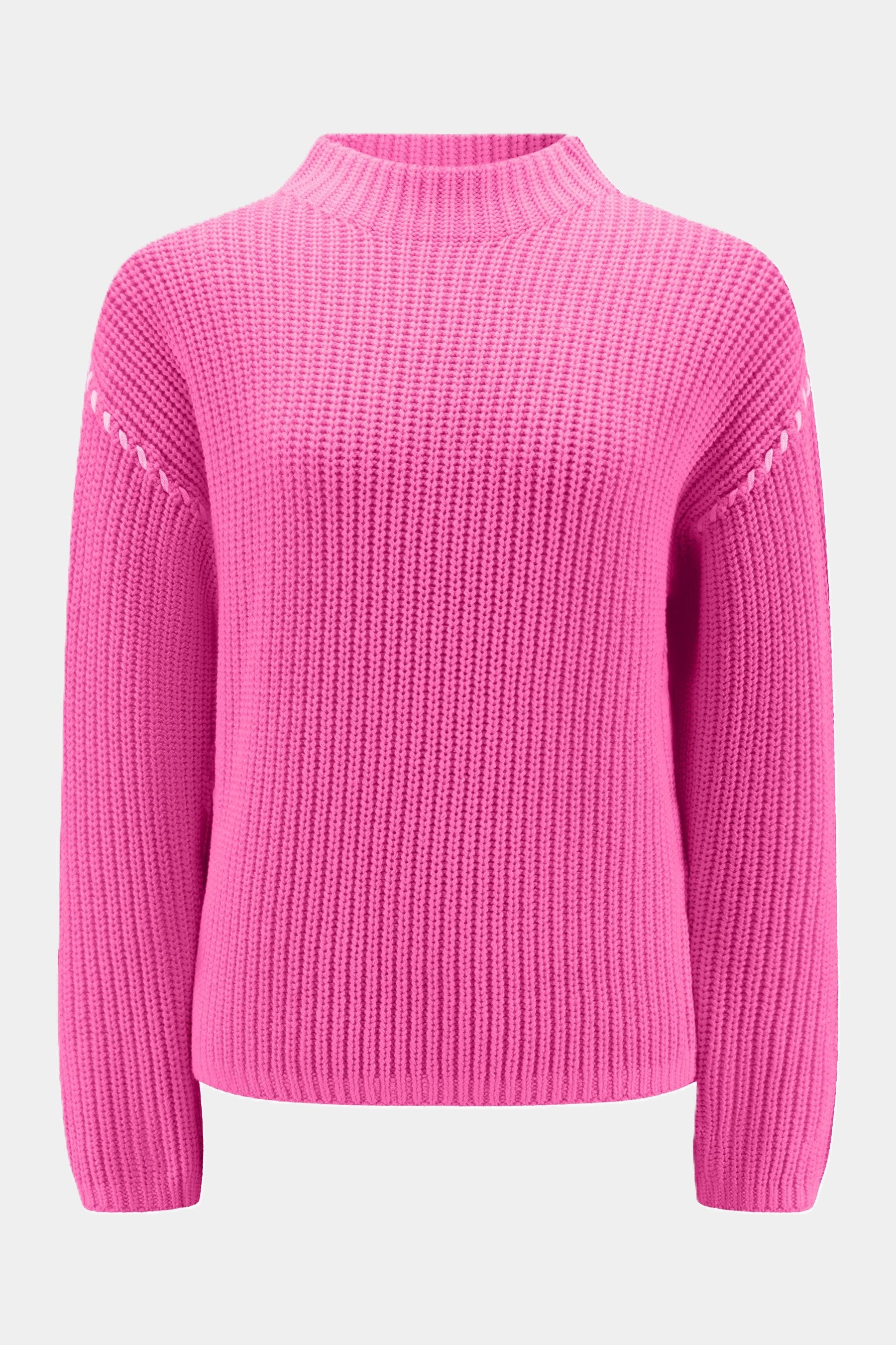 Six-o-seven Grobstrickpullover mit Stehkragen PINK