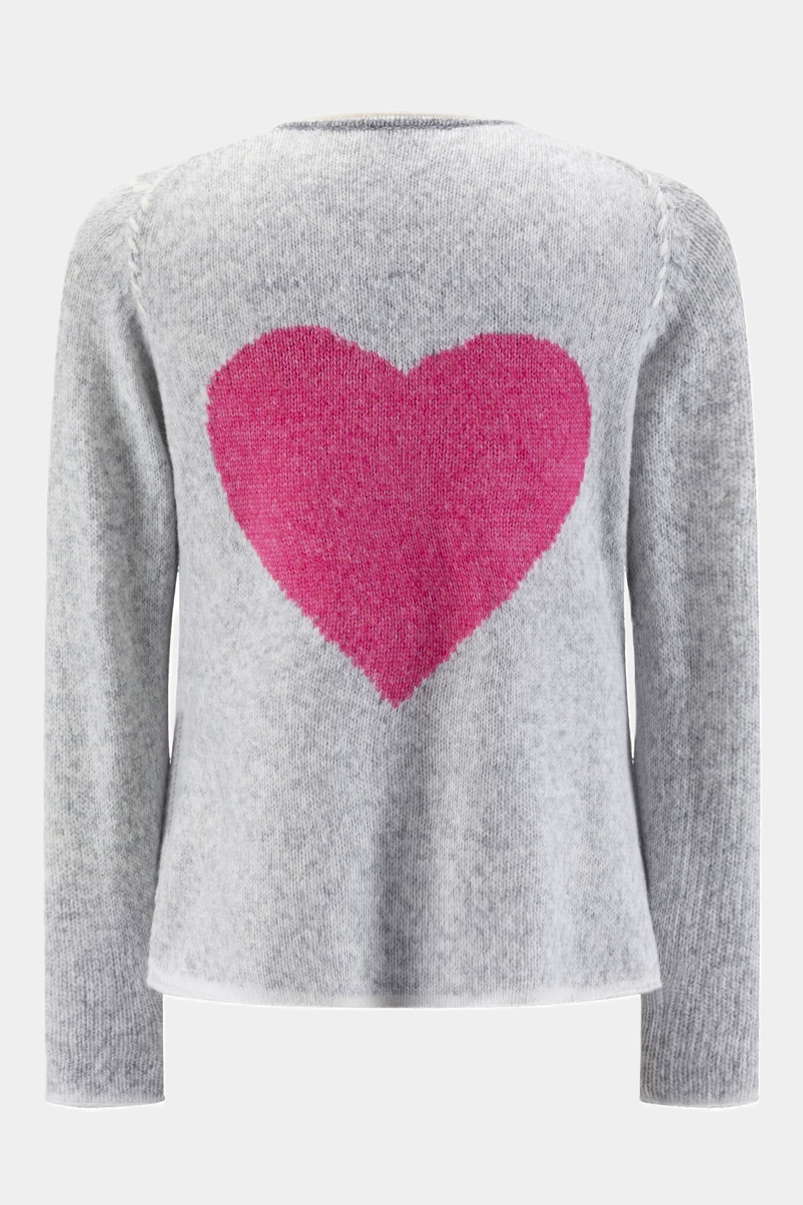 Six-o-seven knitted cardigan with heart motif LIGHT GREY