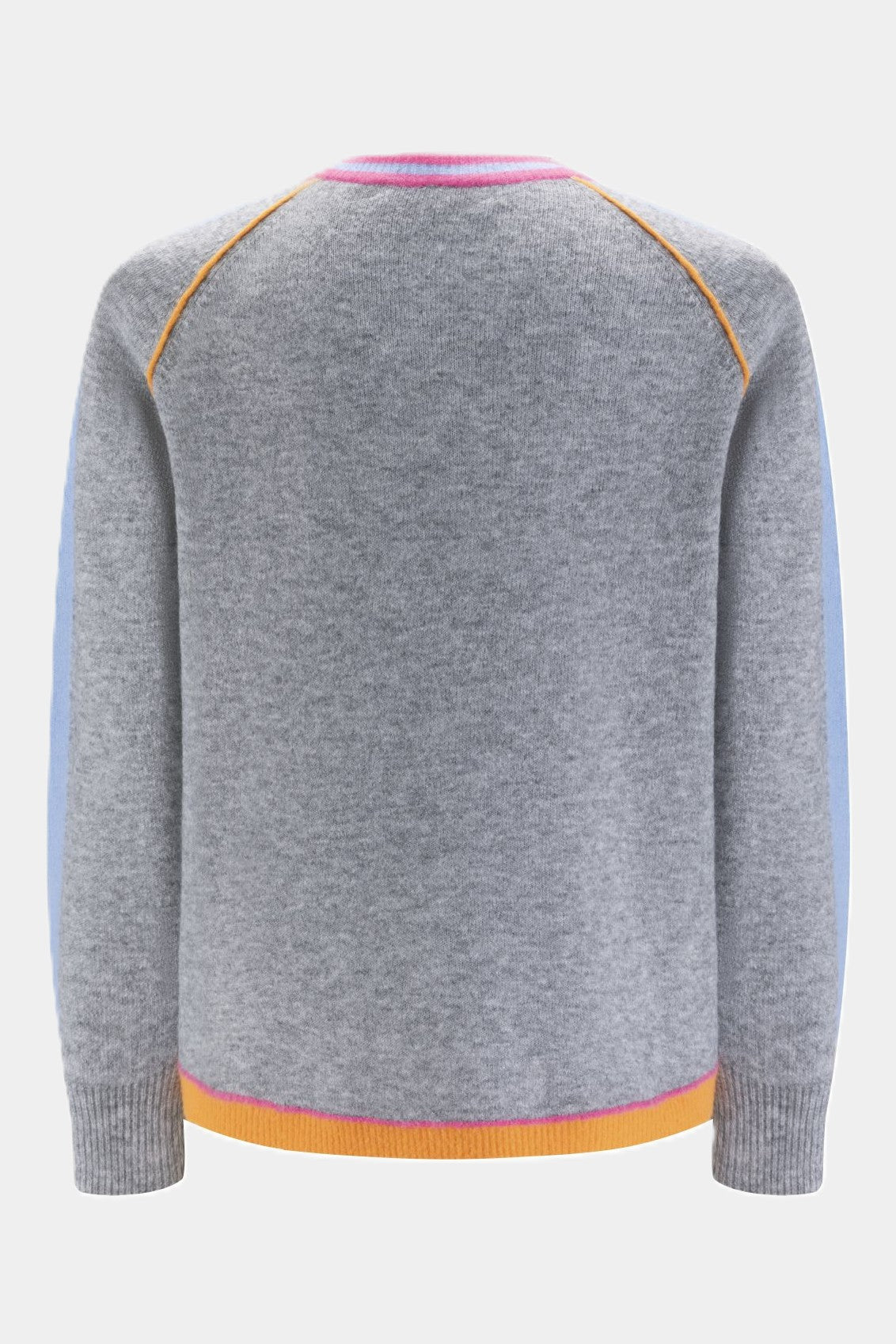 Strickpullover mit bunten Akzenten LIGHT GREY