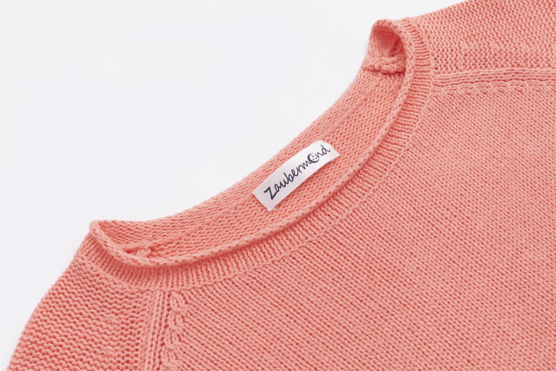 Strickpullover mit Stickerei in Peach