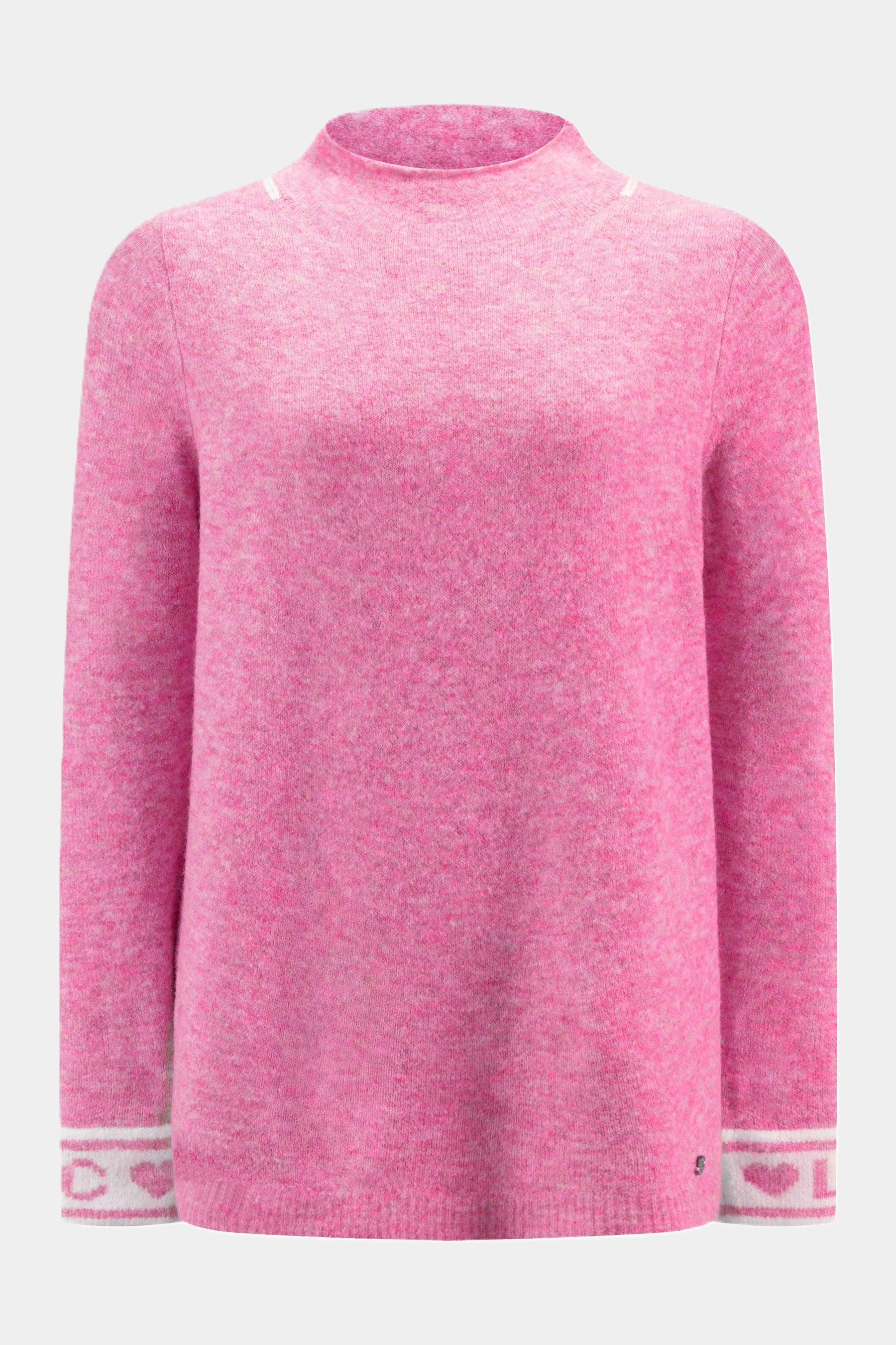 Strickpullover mit Schriftzug-Detail am Ärmel PINK