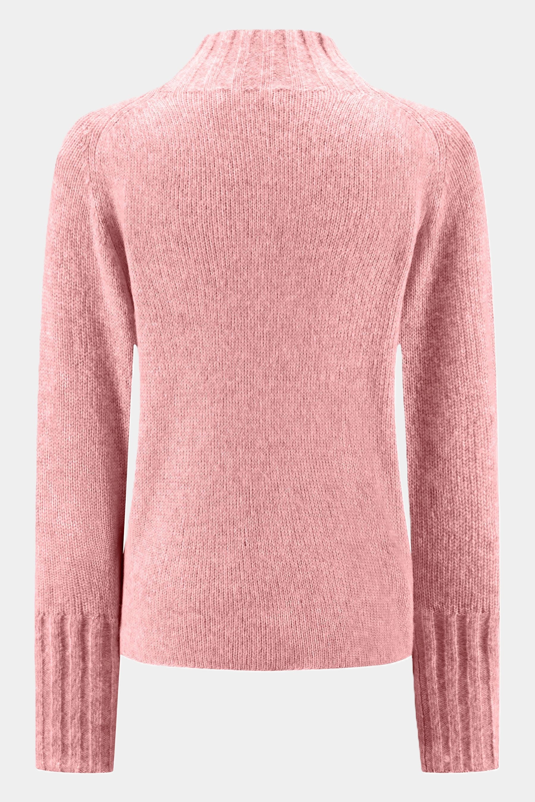 Zaubermond Strickpullover Unifarben mit Stehkragen ROSÉ