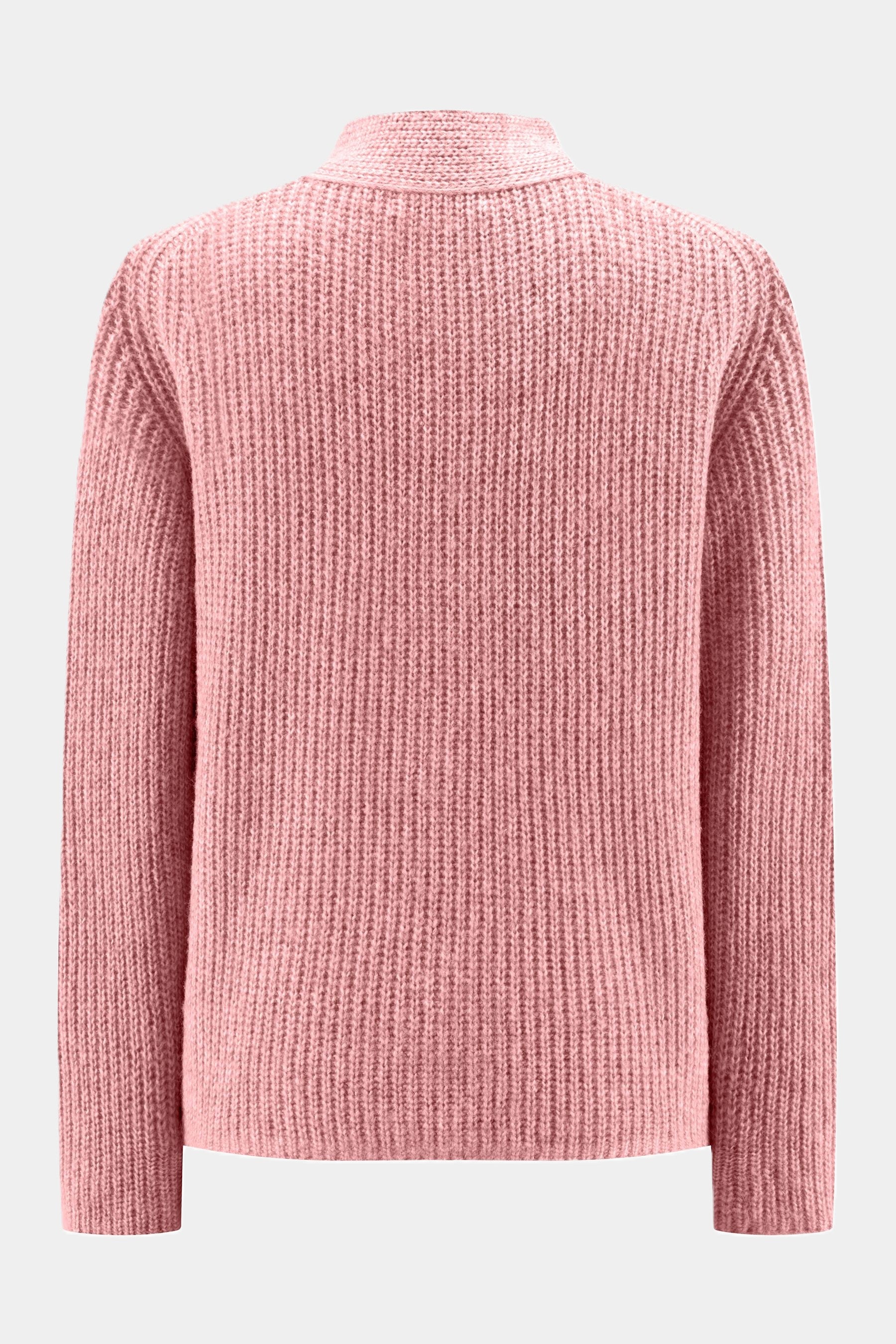 Zaubermond knitted cardigan with button placket in ROSÉ