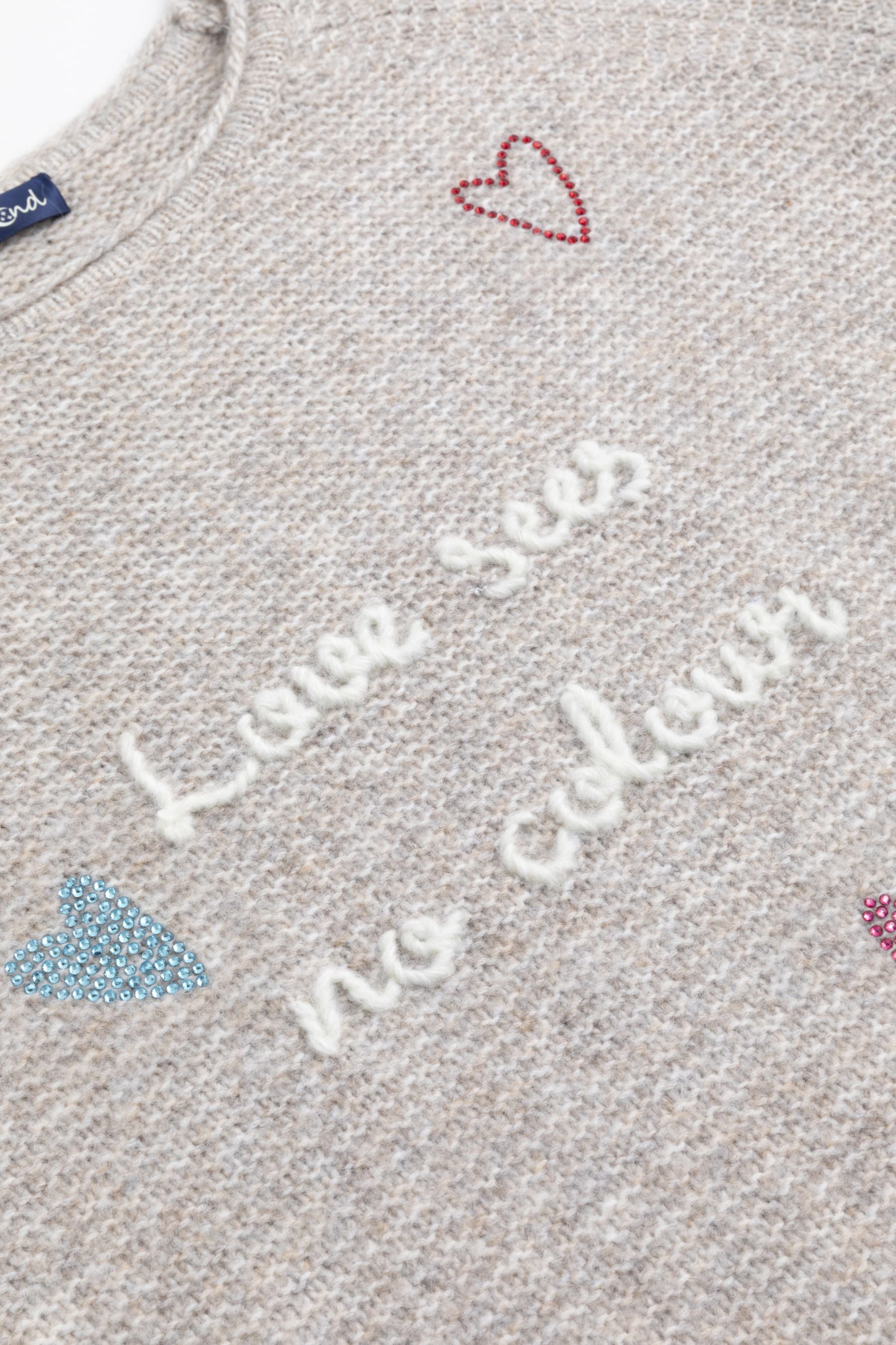 Zaubermond Strickpullover „Love sees no colour“ MARMOR L/G FEHLT