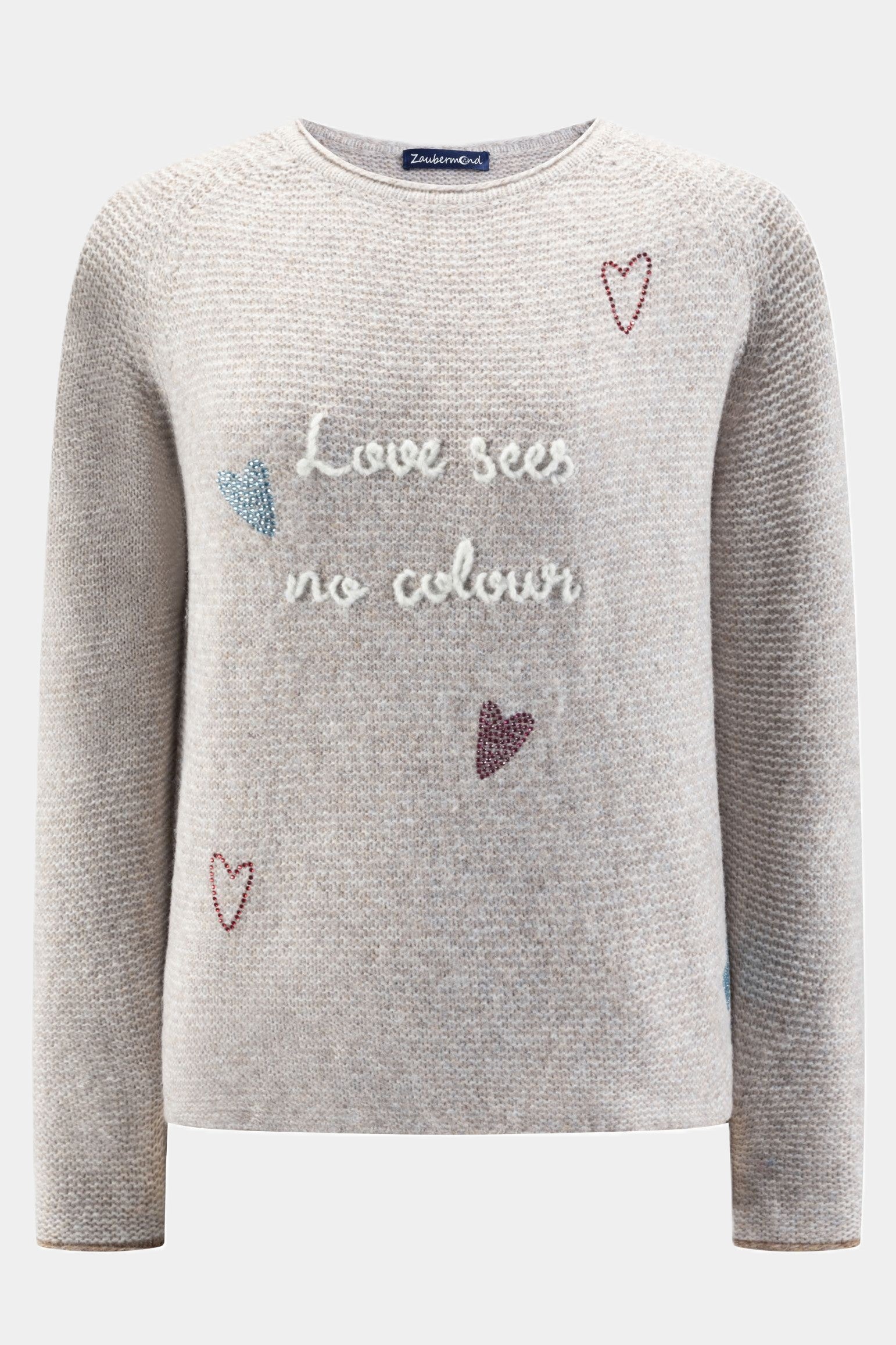 Zaubermond Strickpullover „Love sees no colour“ MARMOR L/G FEHLT