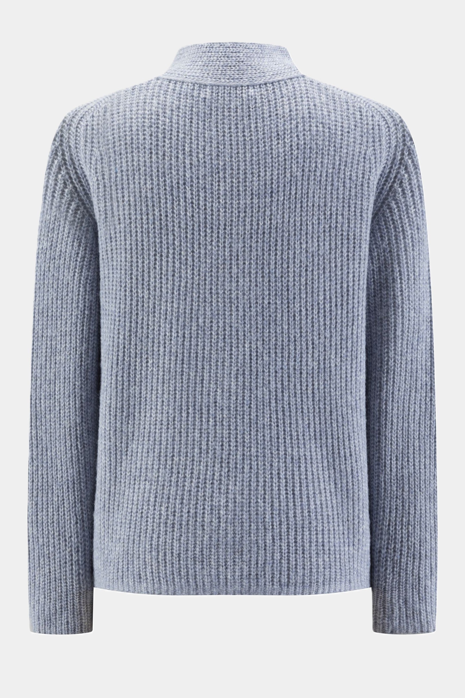 Zaubermond knitted cardigan with button placket in JEANS