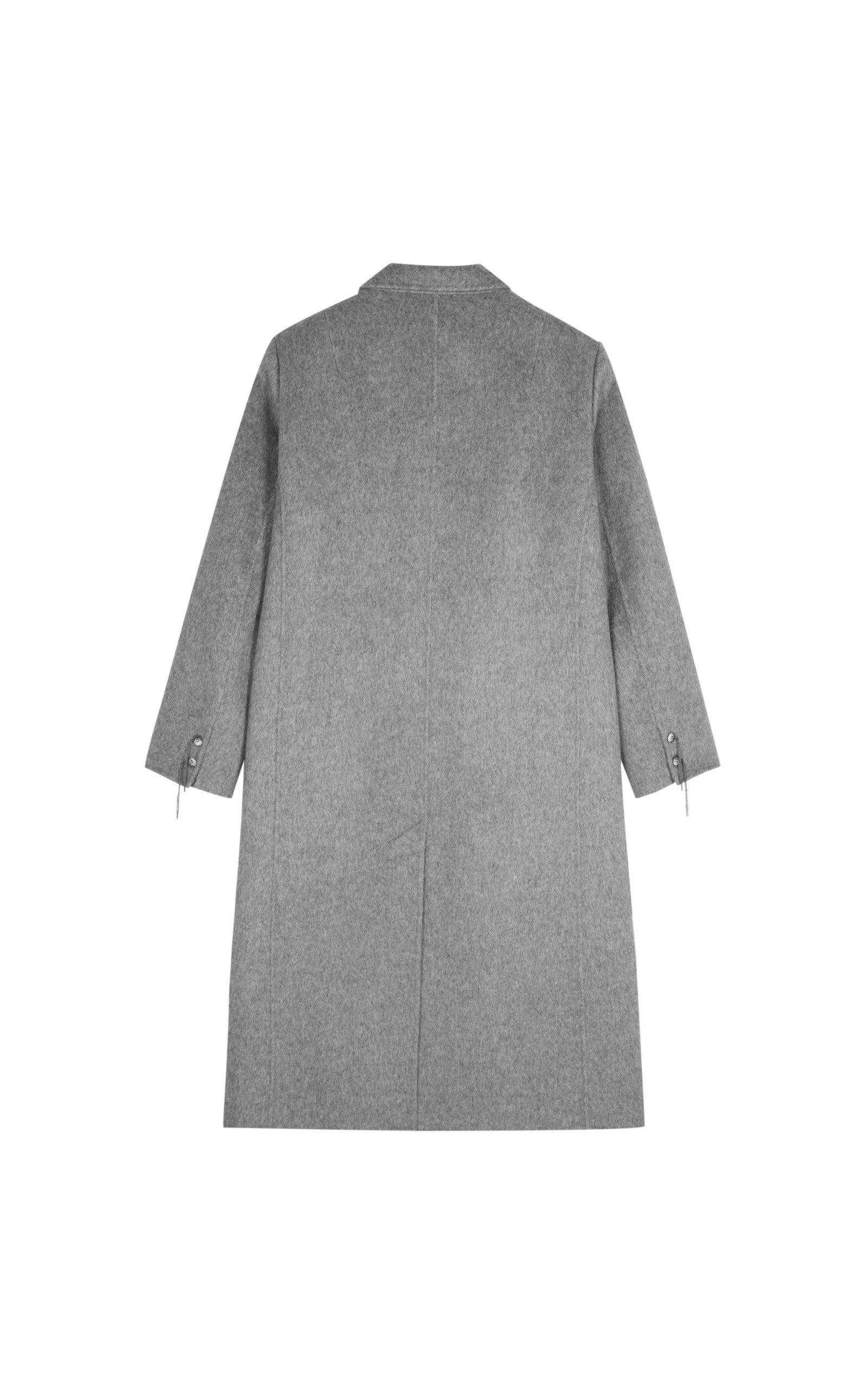 Damen Oversized Wollmantel mit Reverse Kragen LESS